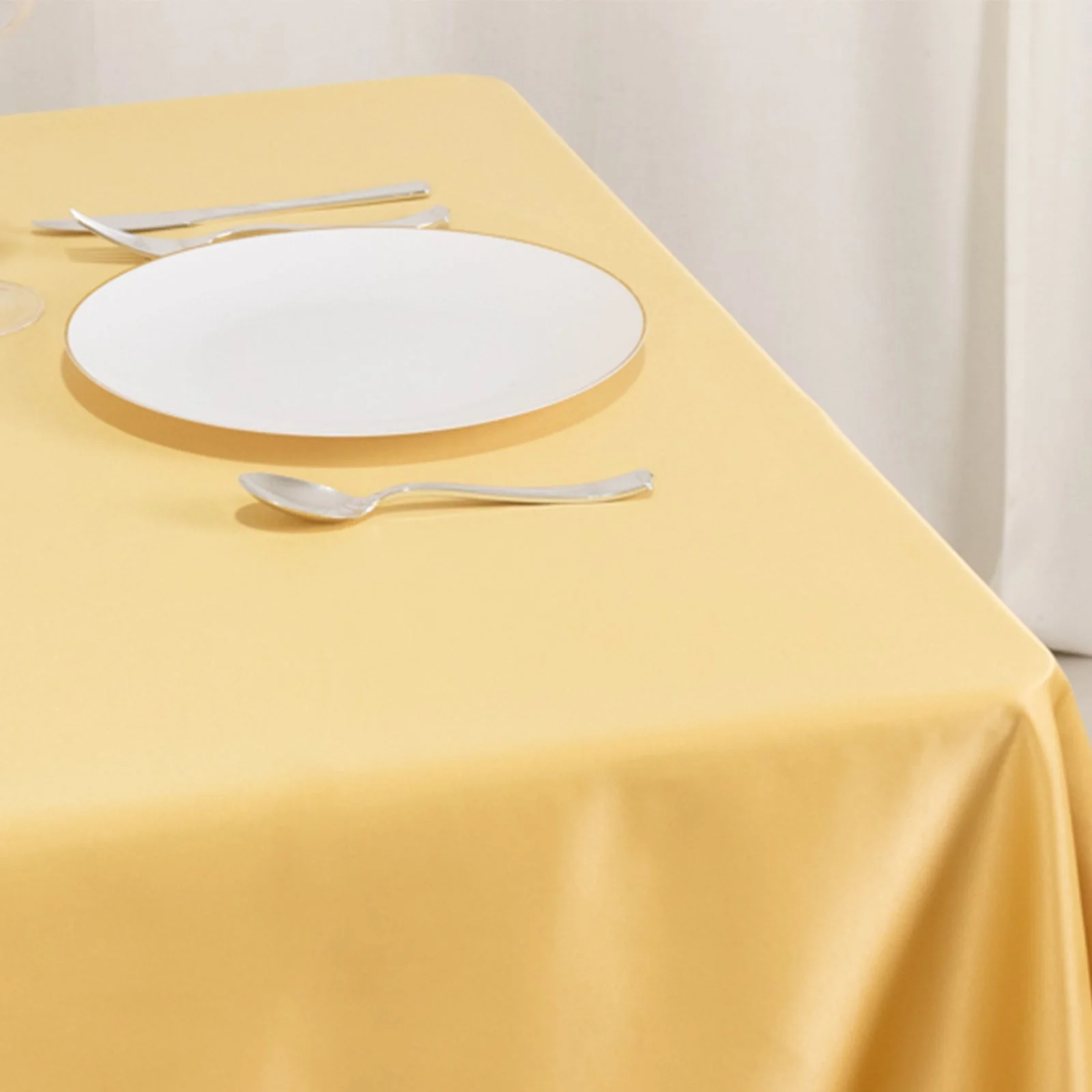 Lamour Satin Square Table Overlay 54"x54" Champagne - Soft Tempered Sheen Table Topper - Image 5