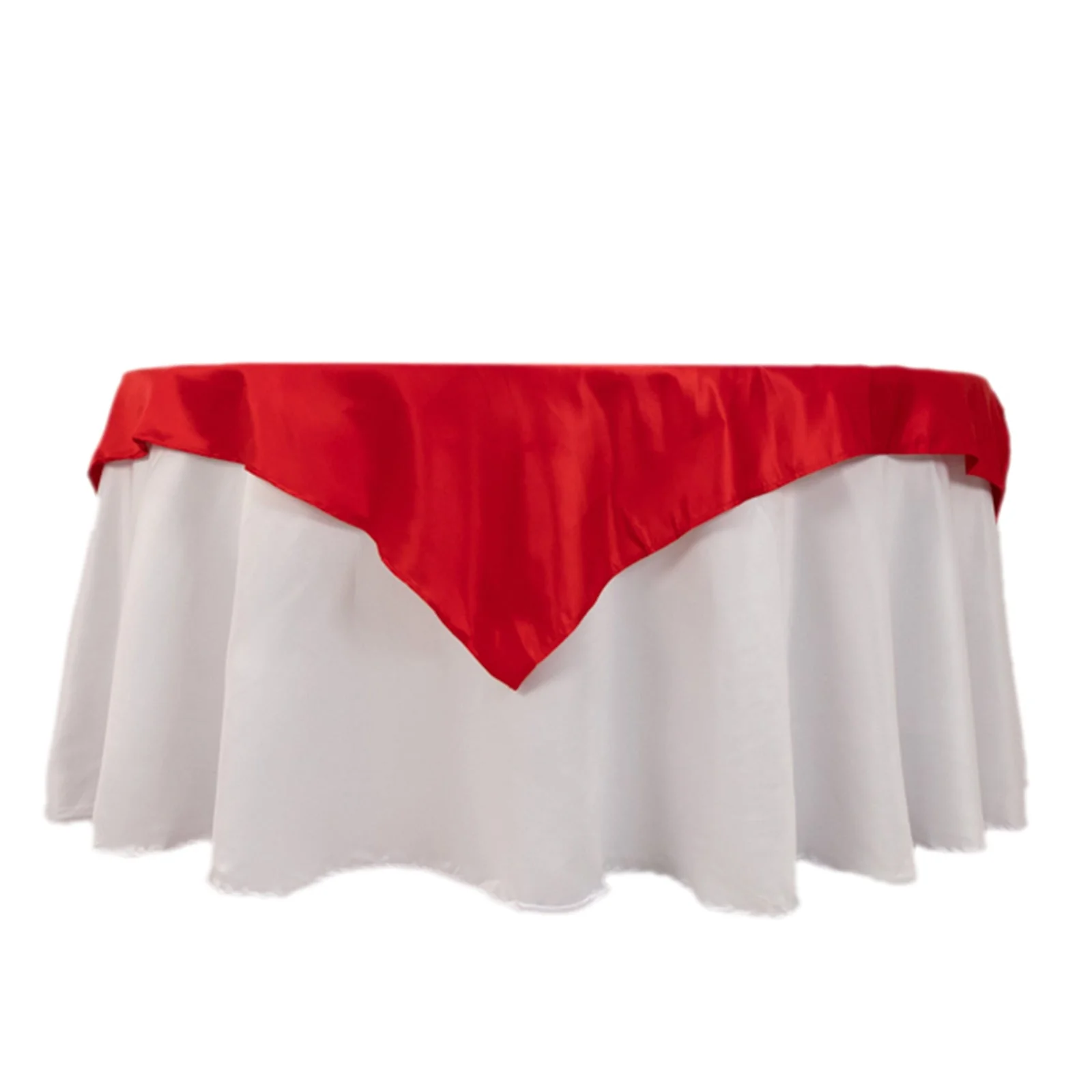 Lamour Satin Square Table Overlay 54"x54" Red - Soft Tempered Sheen Table Topper - Image 7