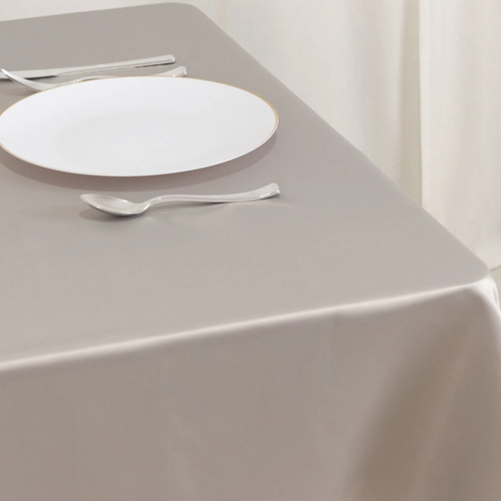 Lamour Satin Square Table Overlay 54"x54" Silver - Soft Tempered Sheen Table Topper - Image 5