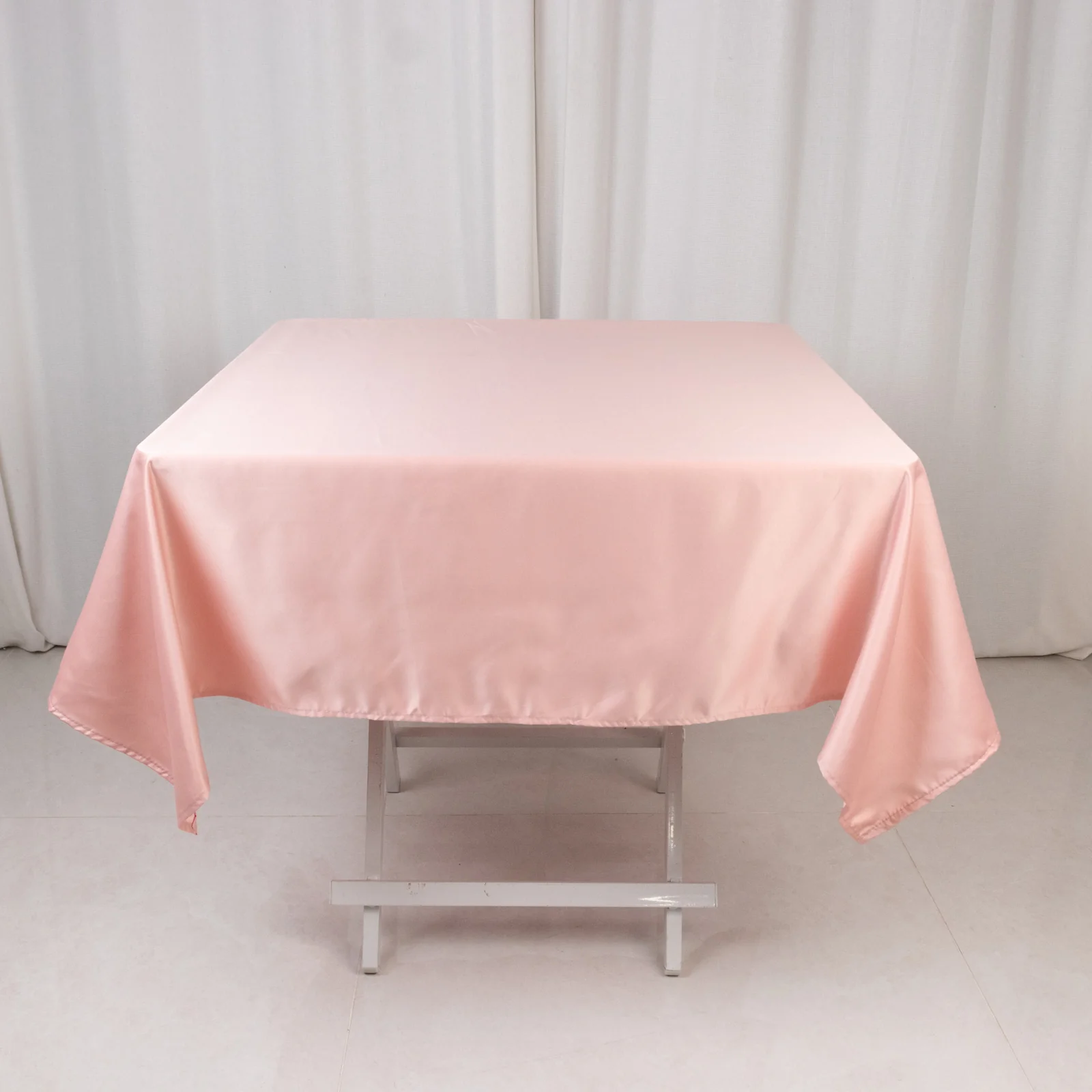 Lamour Satin Square Tablecloth 54"x54" Dusty Rose - Classy Silk-Like Table Cover