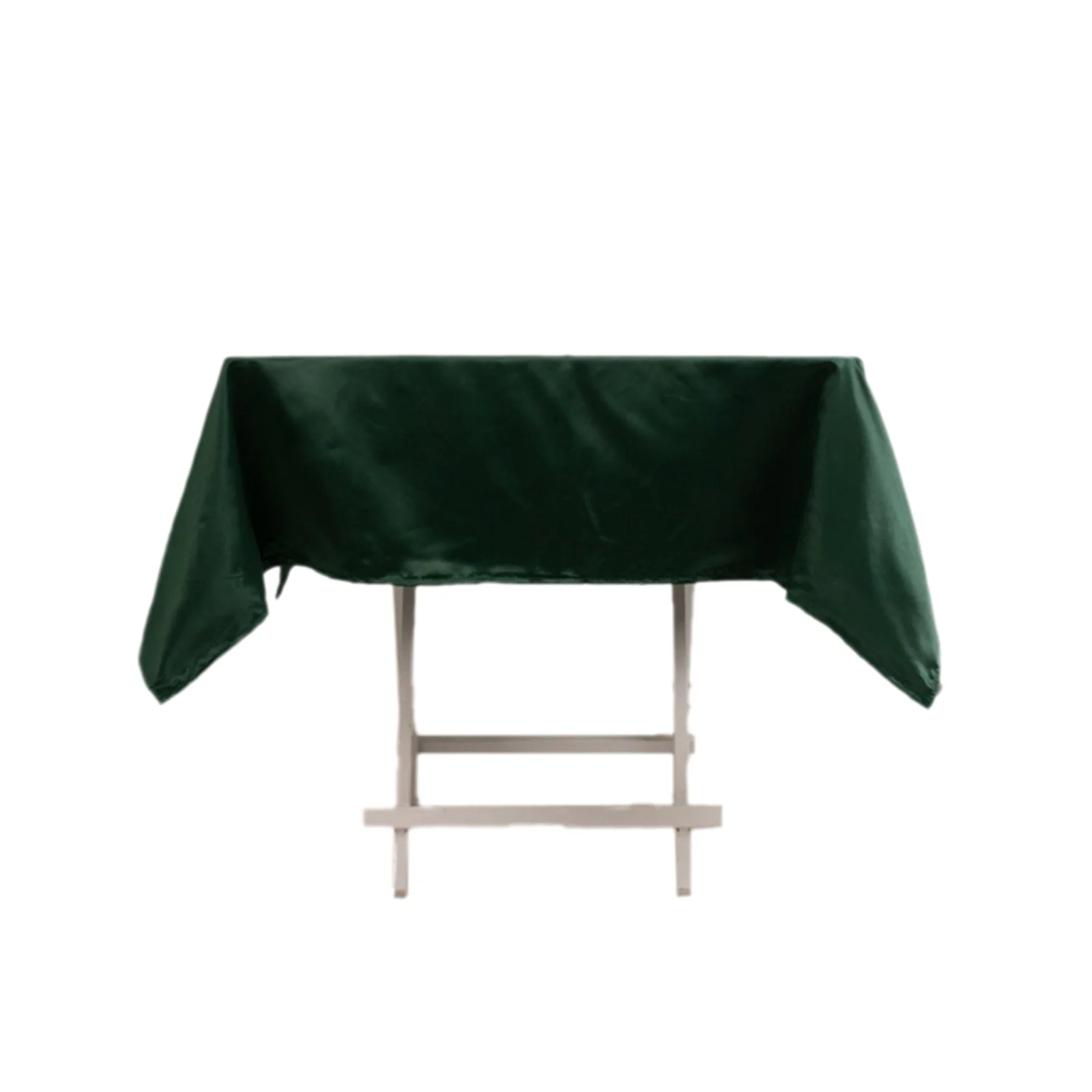 Lamour Satin Square Tablecloth 54"x54" Hunter Emerald Green - Classy Silk-Like Table Cover - Image 7
