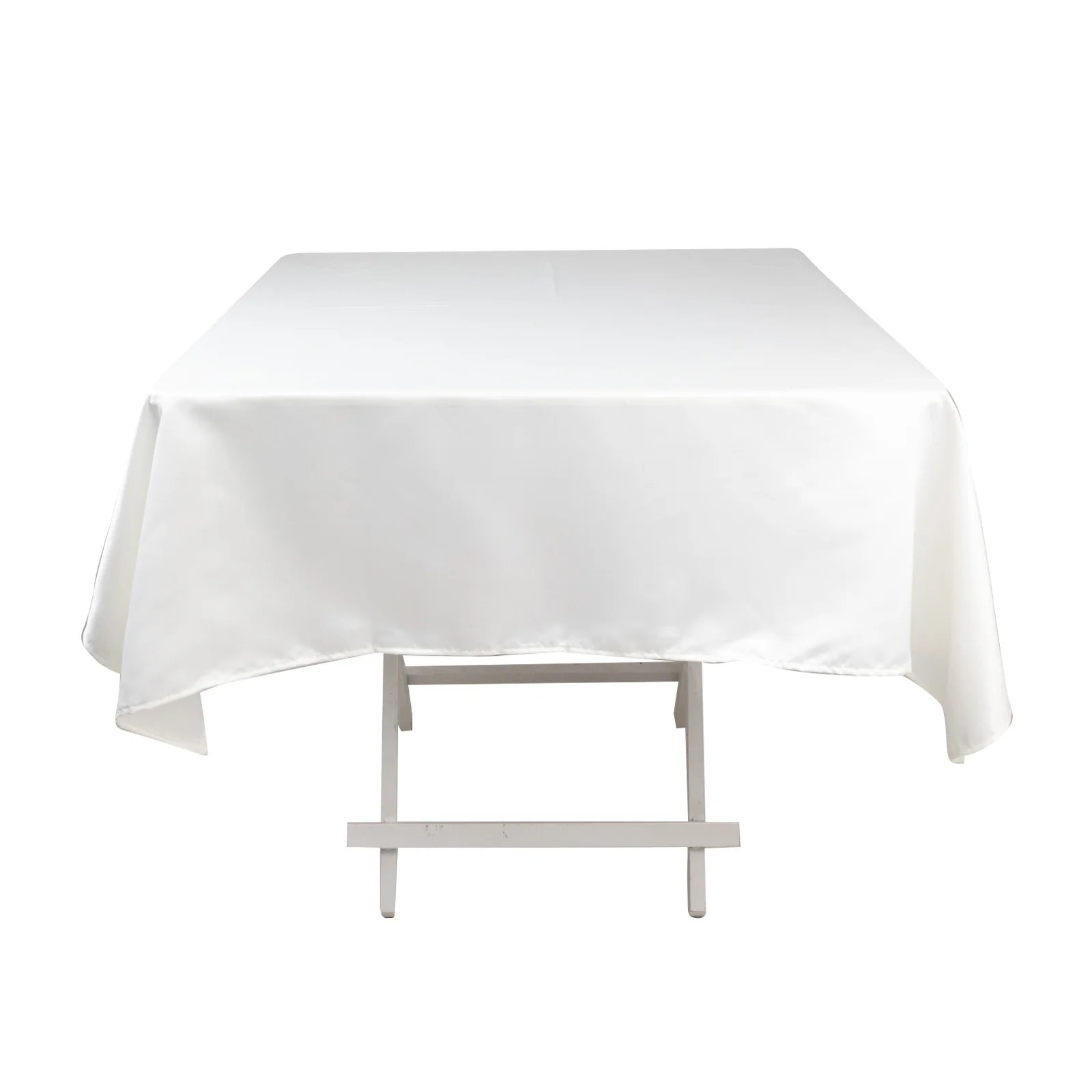 Lamour Satin Square Tablecloth 54"x54" Ivory - Classy Silk-Like Table Cover - Image 3