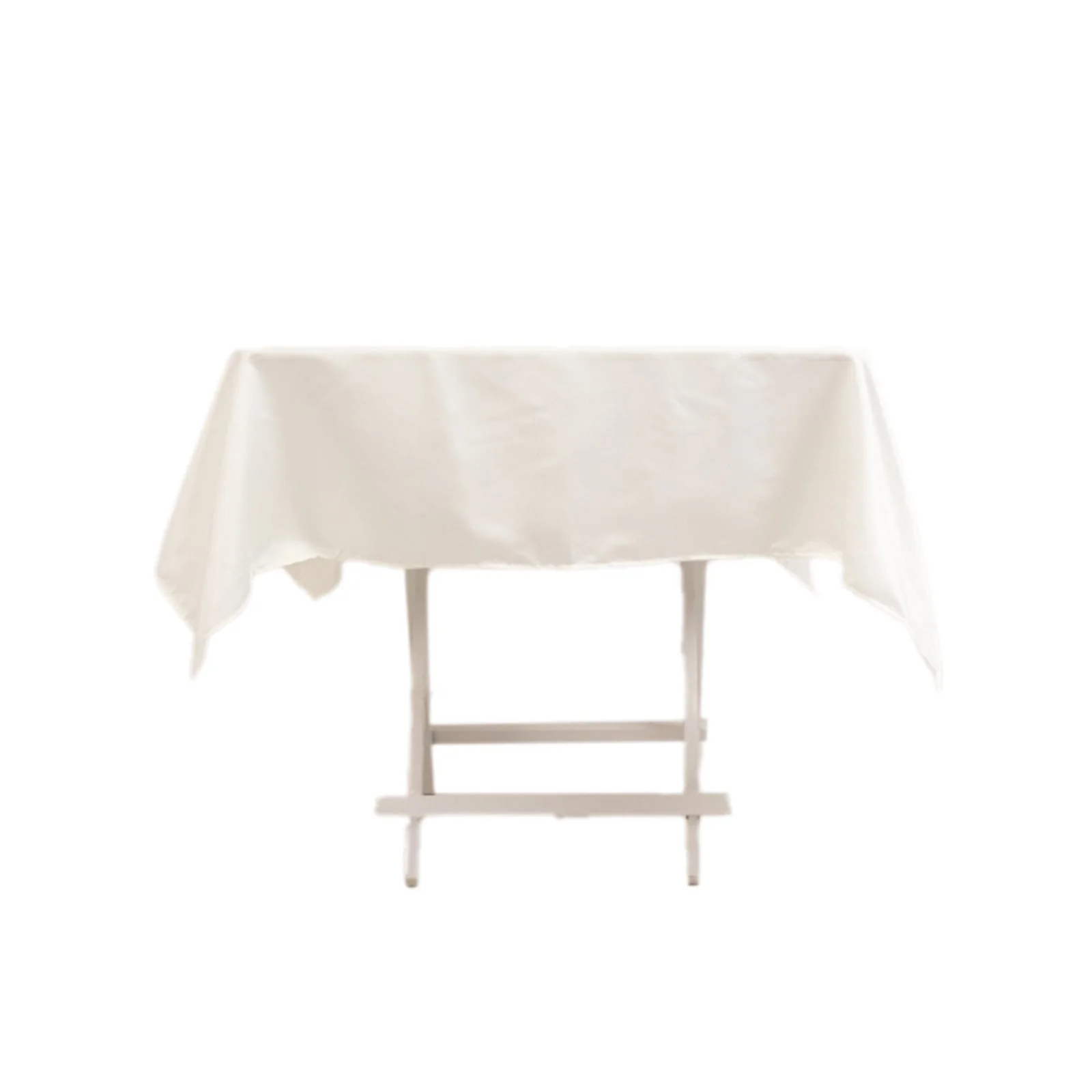 Lamour Satin Square Tablecloth 54"x54" Ivory - Classy Silk-Like Table Cover - Image 7