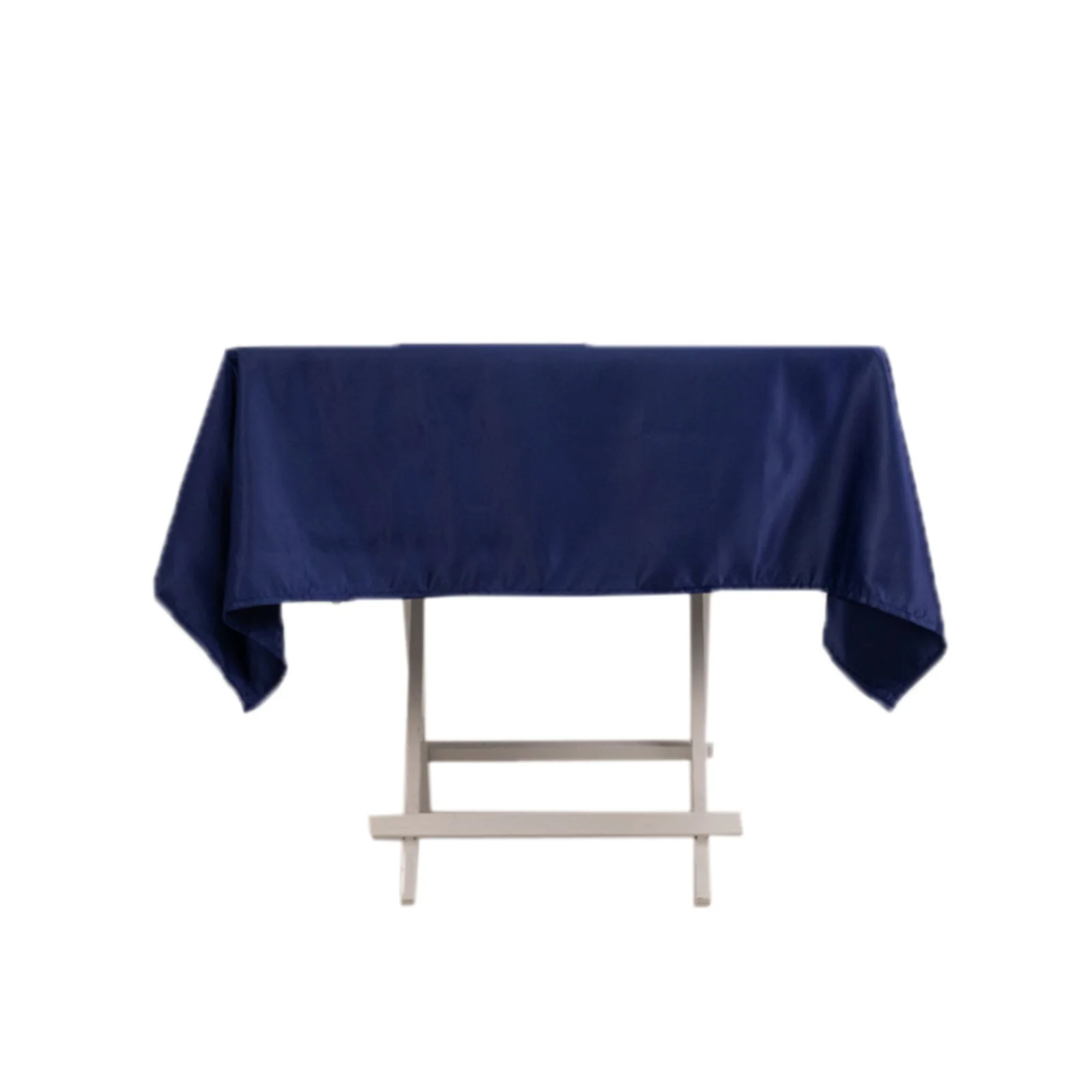 Lamour Satin Square Tablecloth 54"x54" Navy Blue - Classy Silk-Like Table Cover - Image 7
