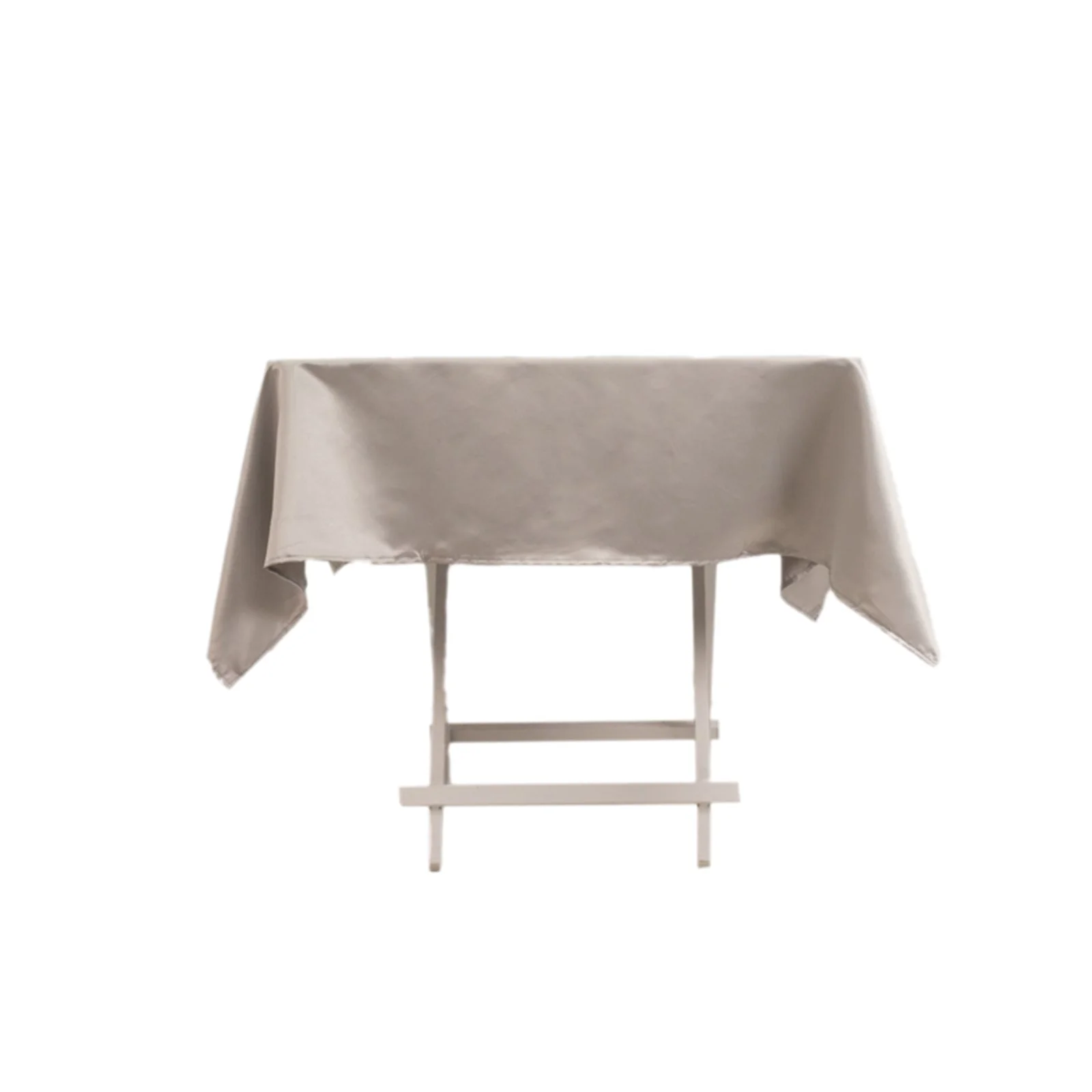 Lamour Satin Square Tablecloth 54"x54" Silver - Classy Silk-Like Table Cover - Image 7