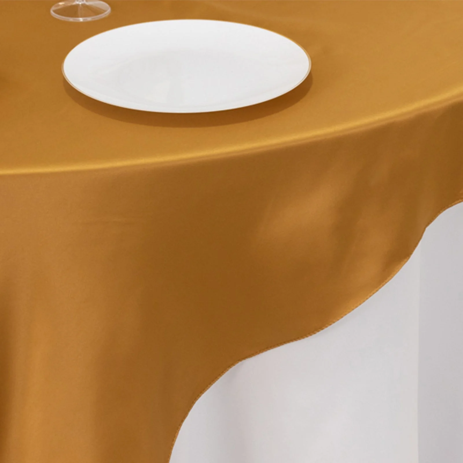 Lamour Satin Table Overlay 72"x72" Gold with Smooth Finish - Perfect for Wedding Receptions - Image 7
