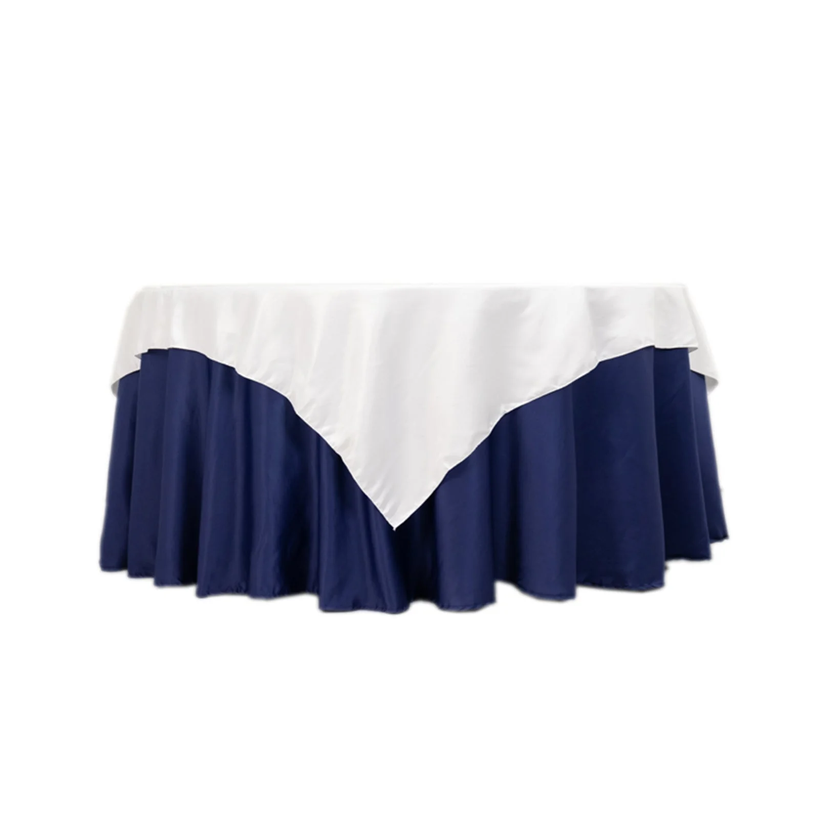 Lamour Satin Table Overlay 72"x72" White with Smooth Finish - Perfect for Wedding Receptions - Image 6