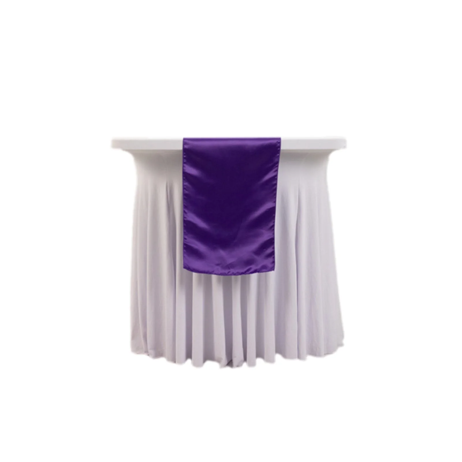 Lamour Satin Table Runner 12"x108" Purple - Lustrous Wedding Decor - Image 6
