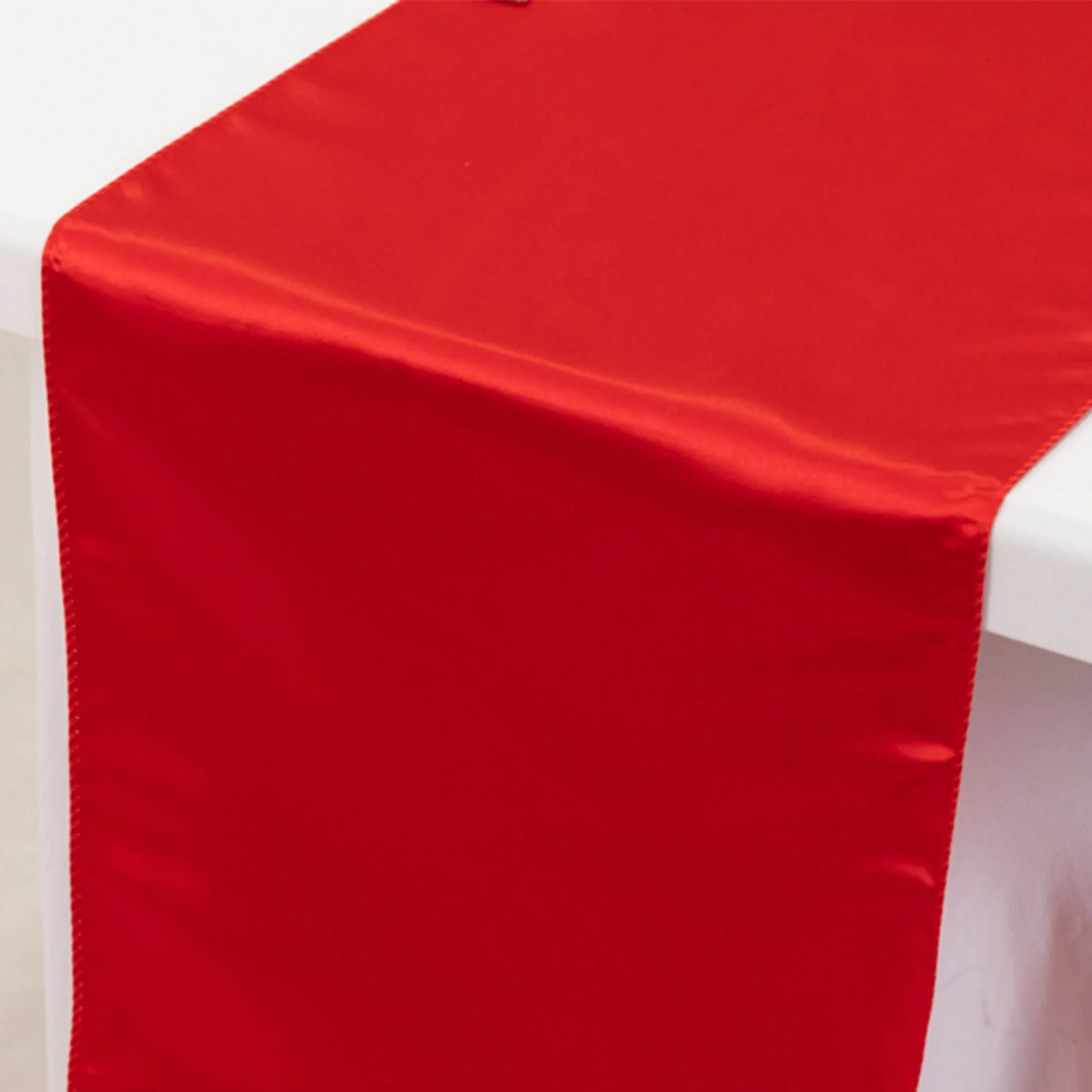 Lamour Satin Table Runner 12"x108" Red - Lustrous Wedding Decor - Image 8