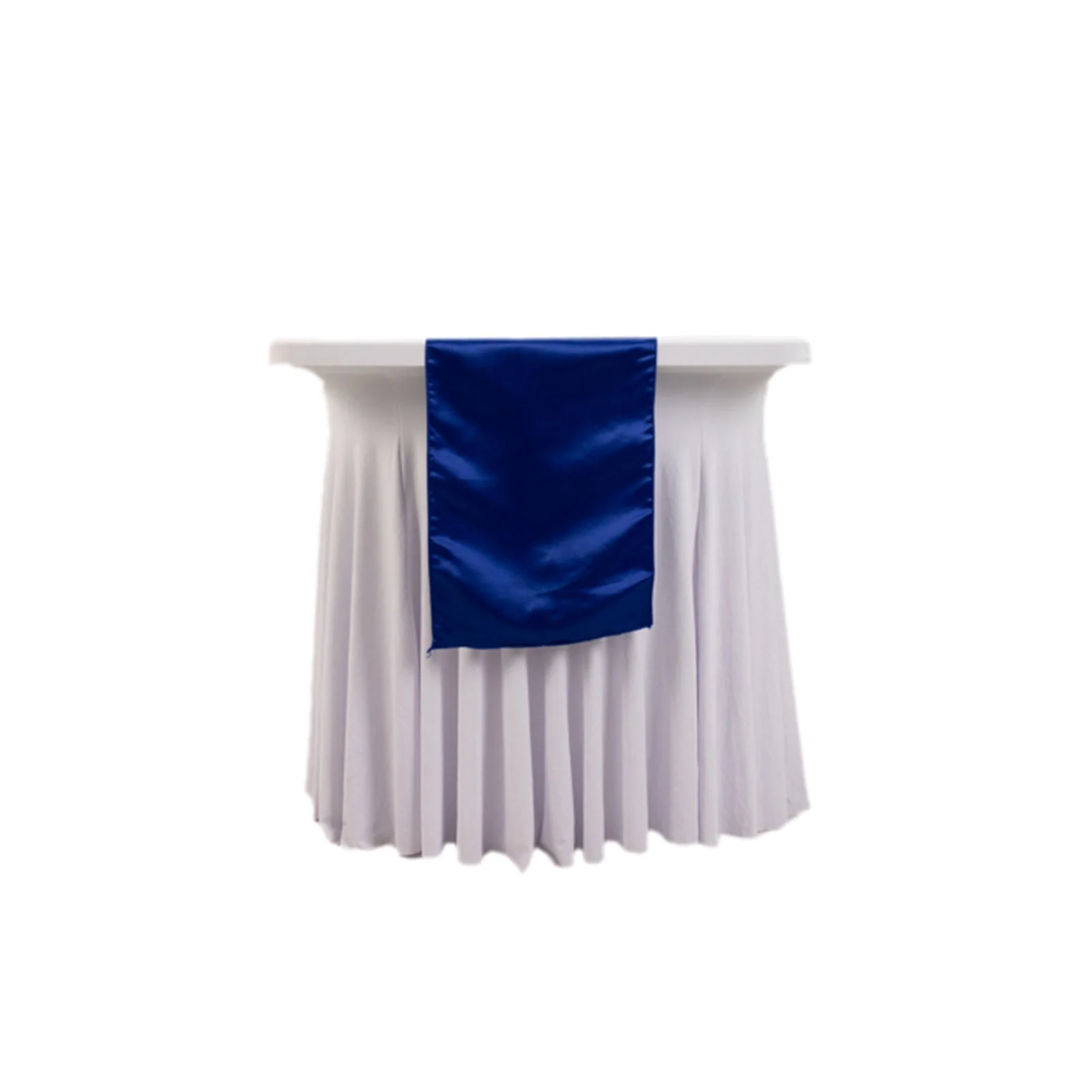 Lamour Satin Table Runner 12"x108" Royal Blue - Lustrous Wedding Decor - Image 6