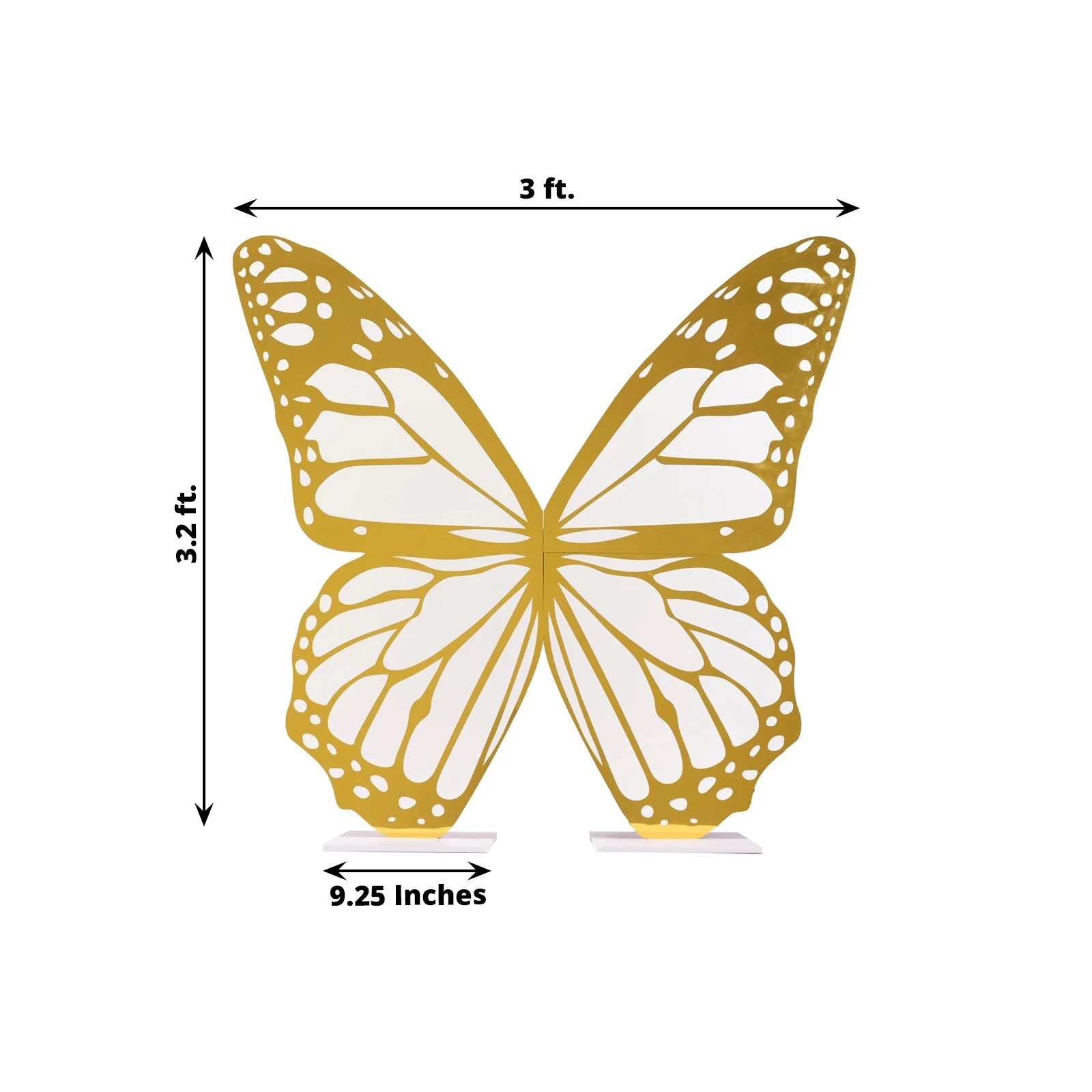 Large Butterfly Party Props Decor, 3ft White and Gold Butterfly Foamboard Stand - Image 2
