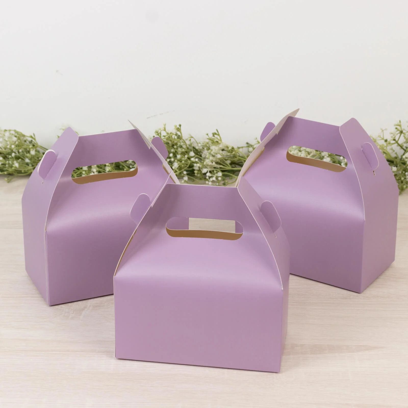 25 Pack Party Favor Gift Tote Gable Boxes, Matte Lavender Lilac Candy Treat Boxes - 6"x3.5"x7" - Image 5