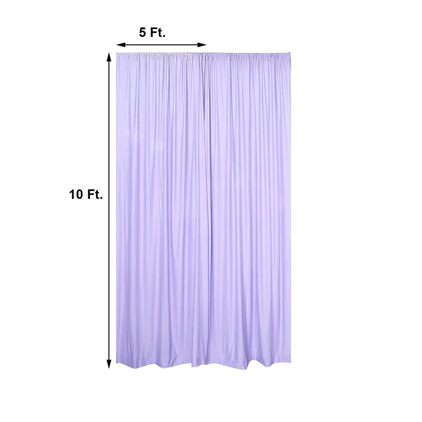 2 Pack 5ftx10ft Lavender Lilac Scuba Polyester Backdrop Drape Curtains, Durable Flame Resistant Event Divider Panels Wrinkle Free With Rod Pockets - Image 3
