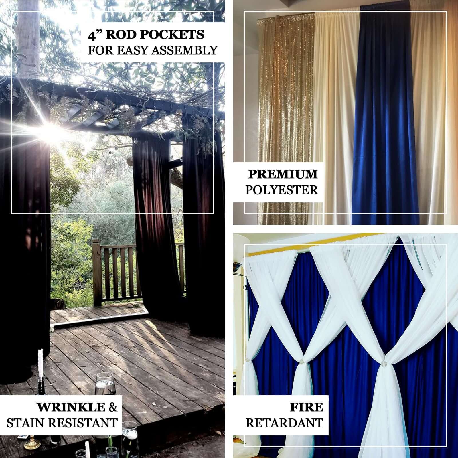 2 Pack 5ftx10ft Lavender Lilac Scuba Polyester Backdrop Drape Curtains, Durable Flame Resistant Event Divider Panels Wrinkle Free With Rod Pockets - Image 4
