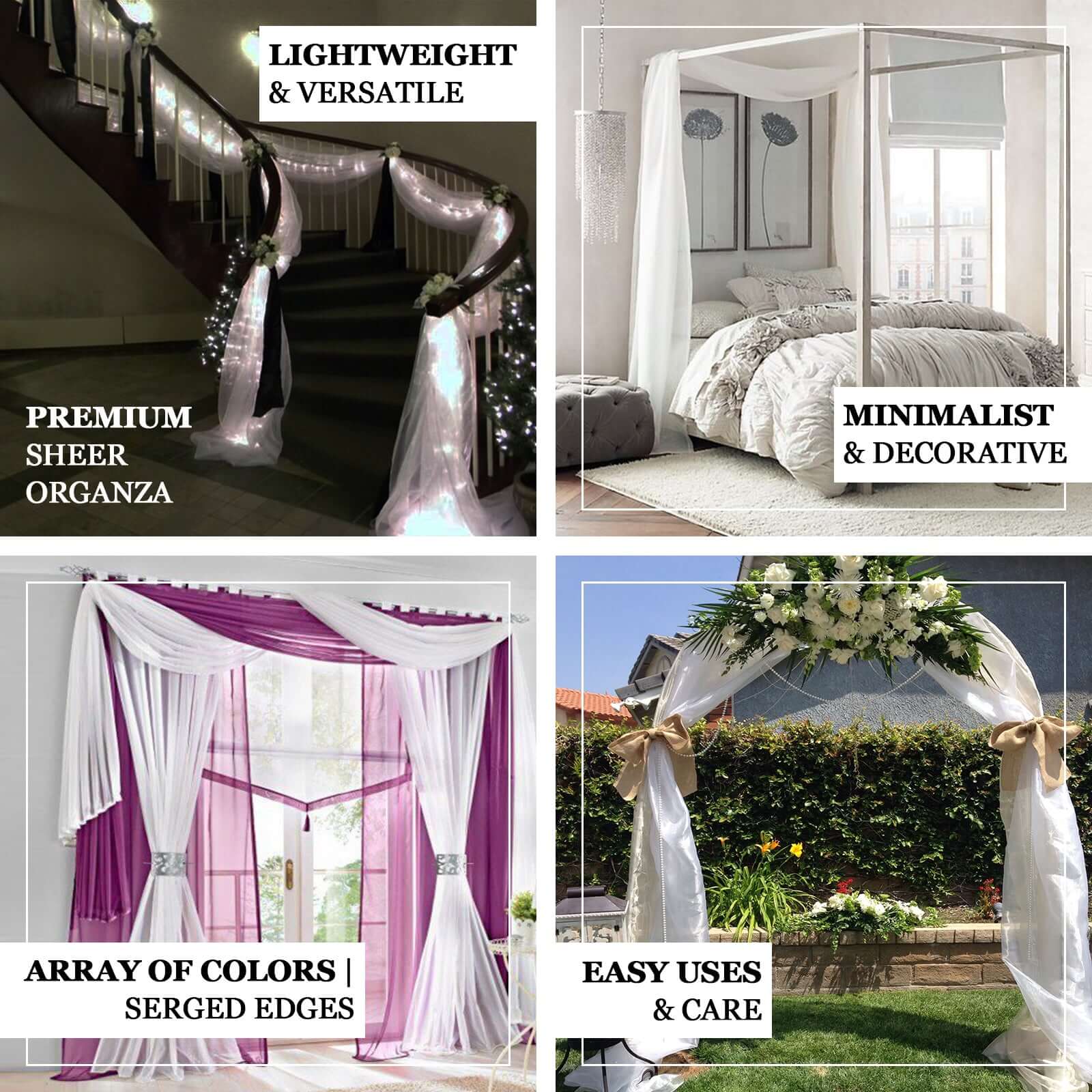 Lavender Lilac Sheer Organza Wedding Arch Draping Fabric, Long Curtain Backdrop Window Scarf Valance 18ft - Image 3