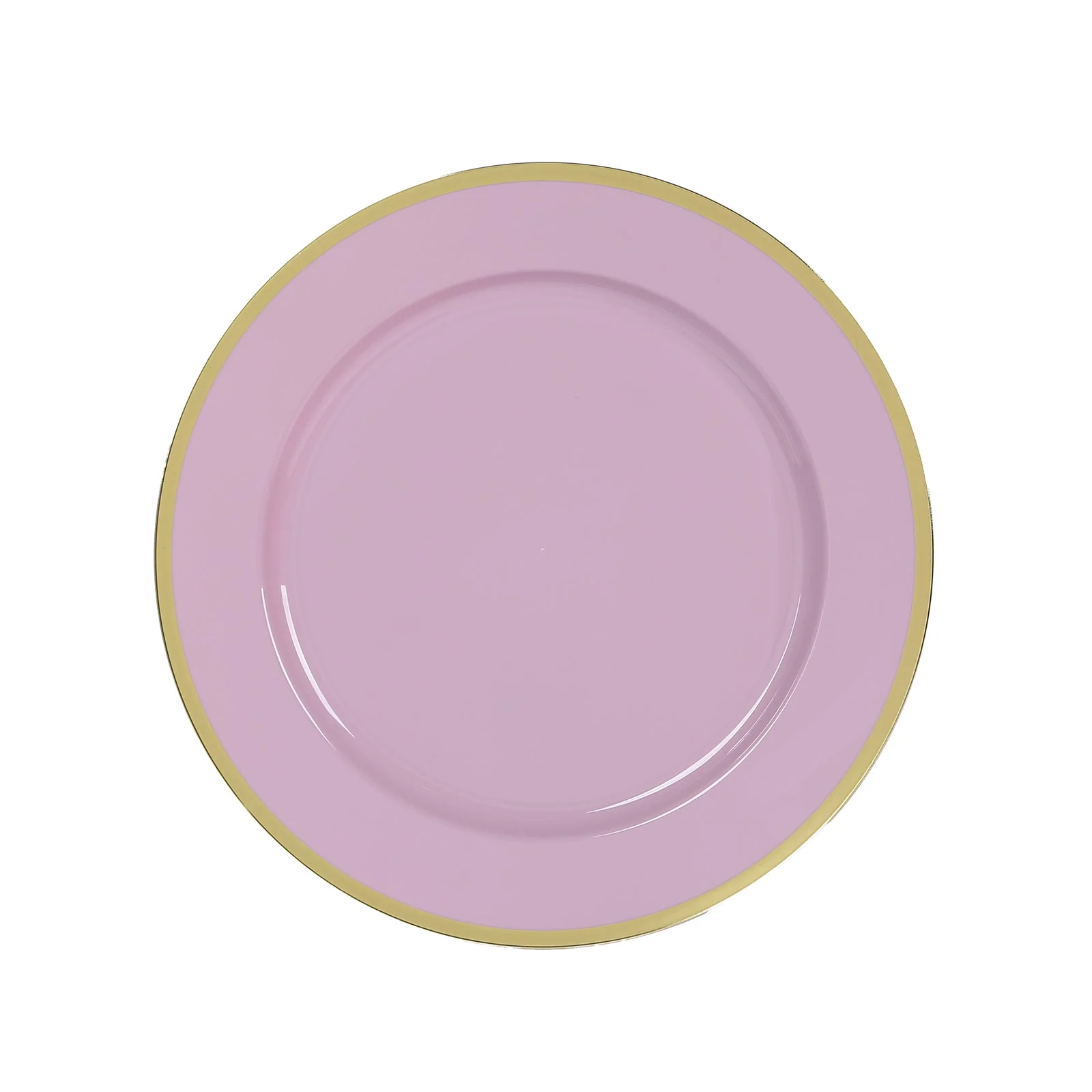 10-Pack Economy Plastic Charger Plates 12" Round Lavender Lilac with Wide Gold Rim - Dinner Party Serving Plates - Image 5
