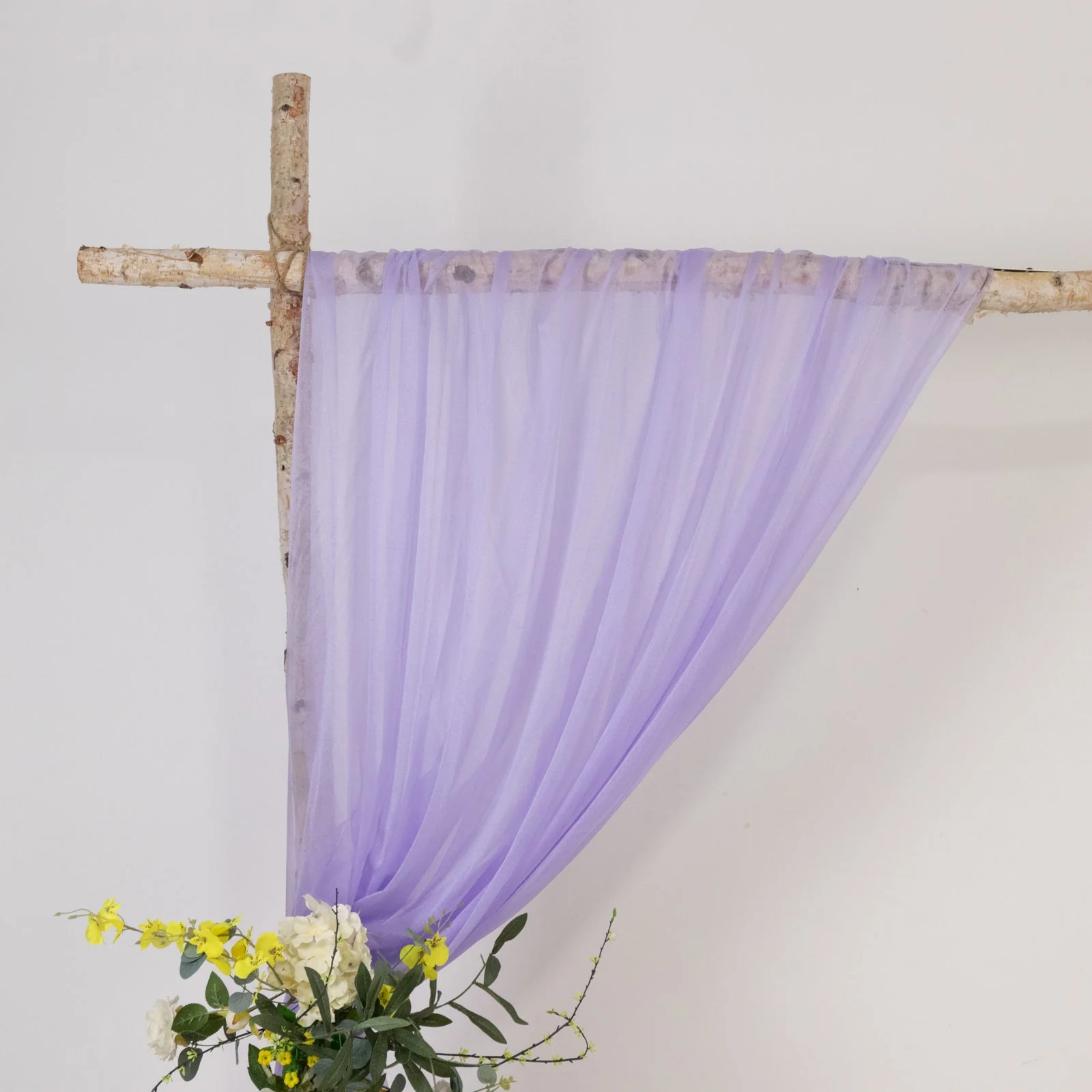 Sheer Wedding Arch Drape – 5ftx14ft Lavender Lilac Sheer Curtain Backdrop, Ceiling Drapery Panel - Image 3