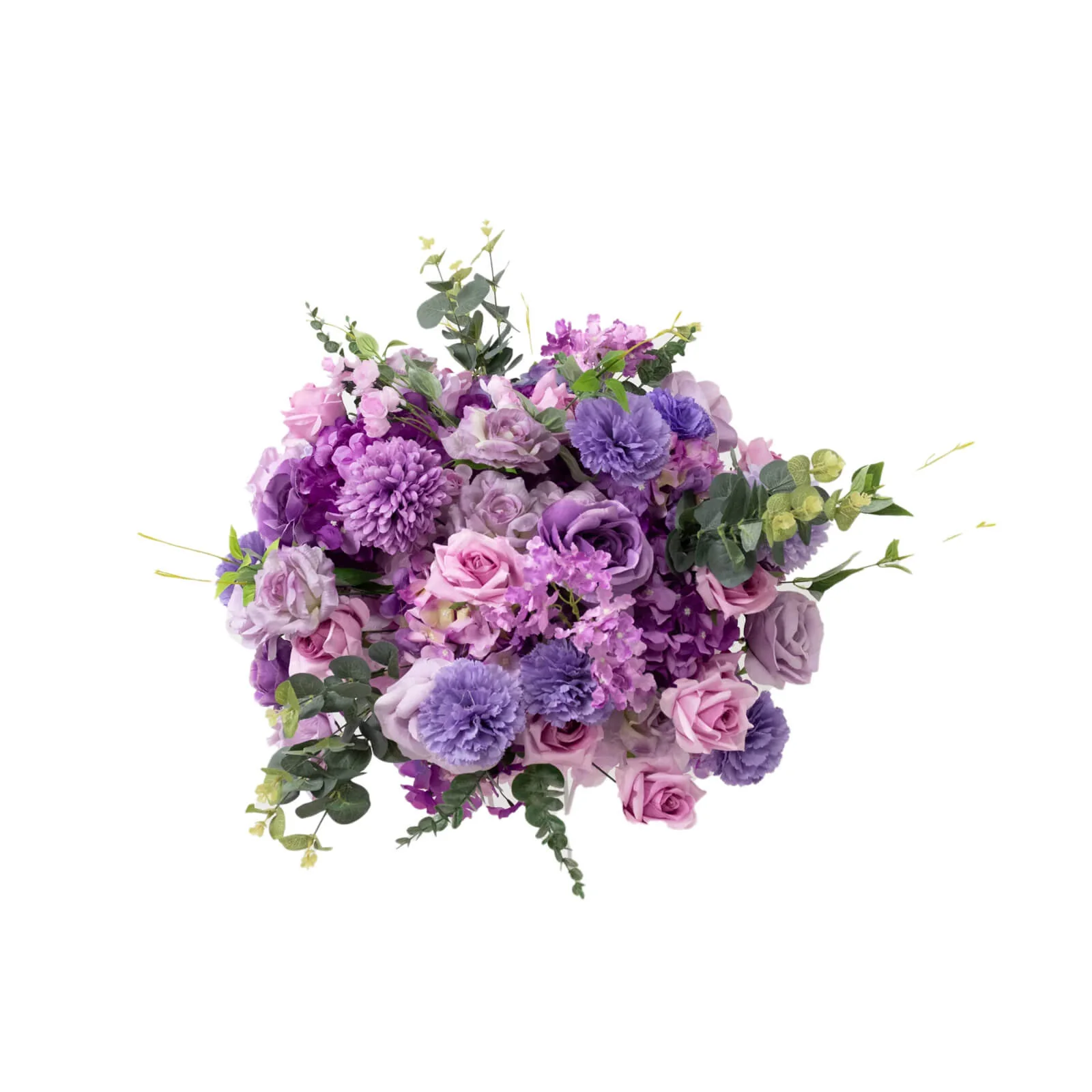 Pre-Arranged Silk Floral Centerpiece in Lavender Lilac, 22" Artificial Rose, Hydrangea & Chrysanthemum Flower Ball Bouquet for Event, Wedding - Image 7