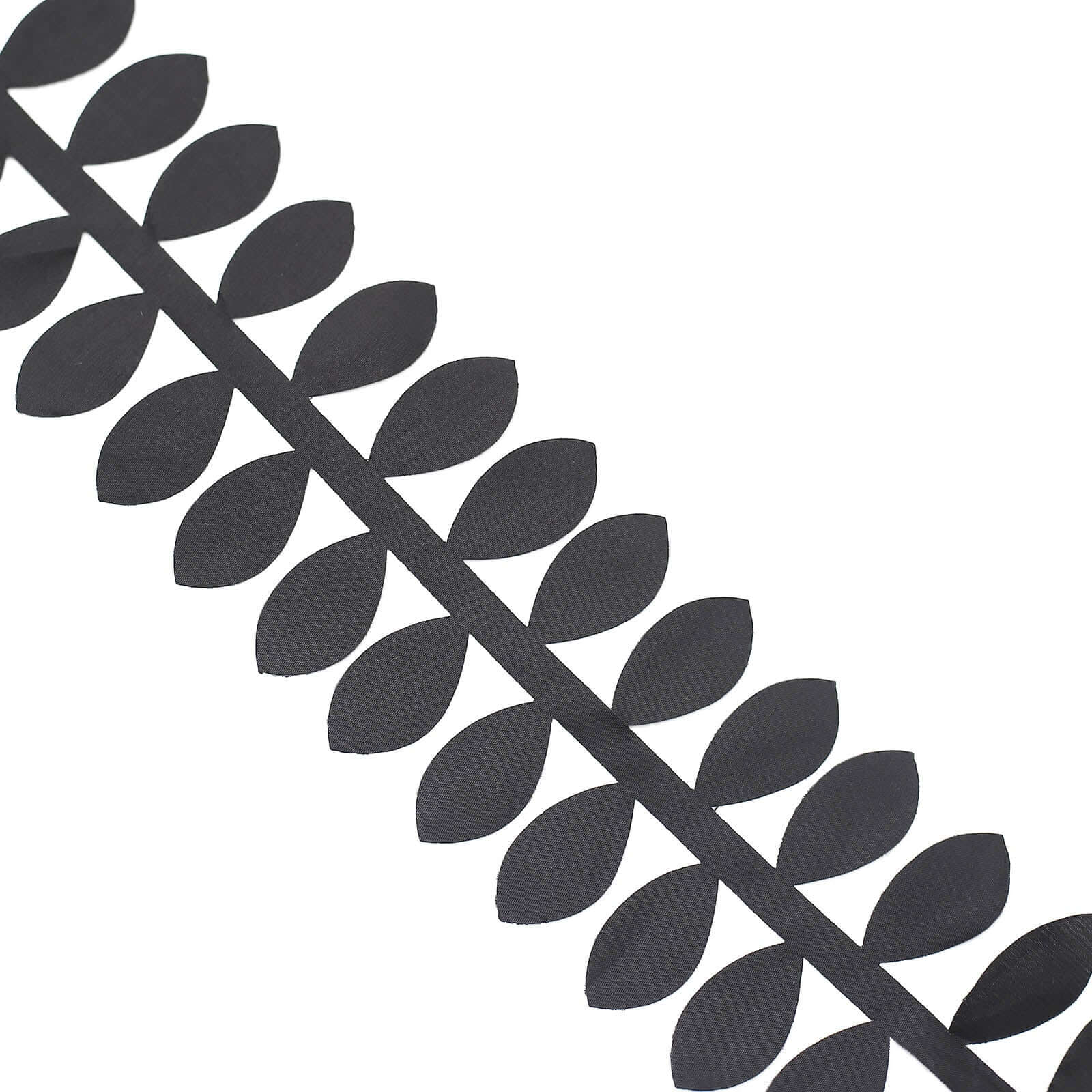 Leaf Petal Taffeta Ribbon Sash Black 50ft 4" - Artificial DIY Fabric Garland - Image 7
