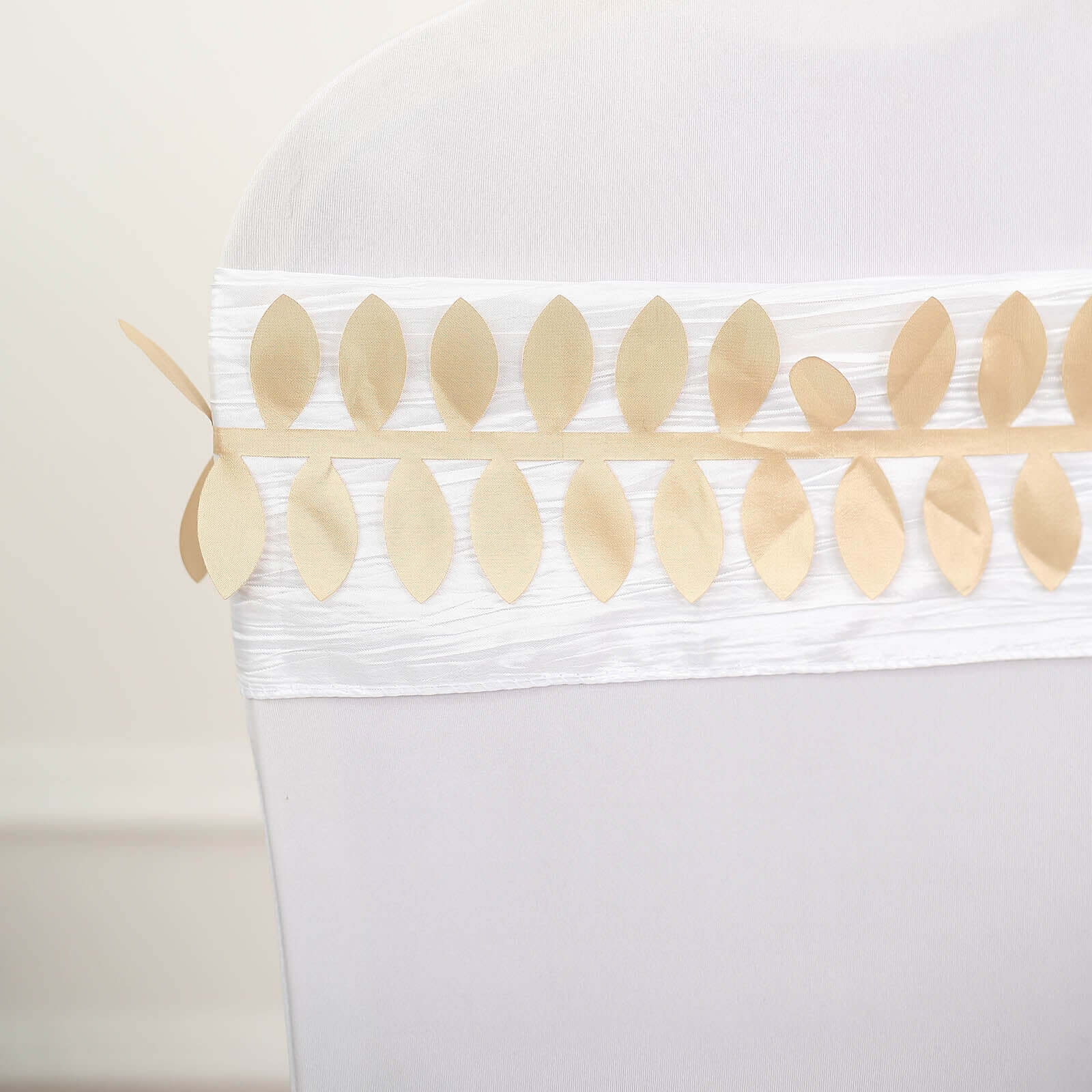 Leaf Petal Taffeta Ribbon Sash Champagne 50ft 4" - Artificial DIY Fabric Garland - Image 11
