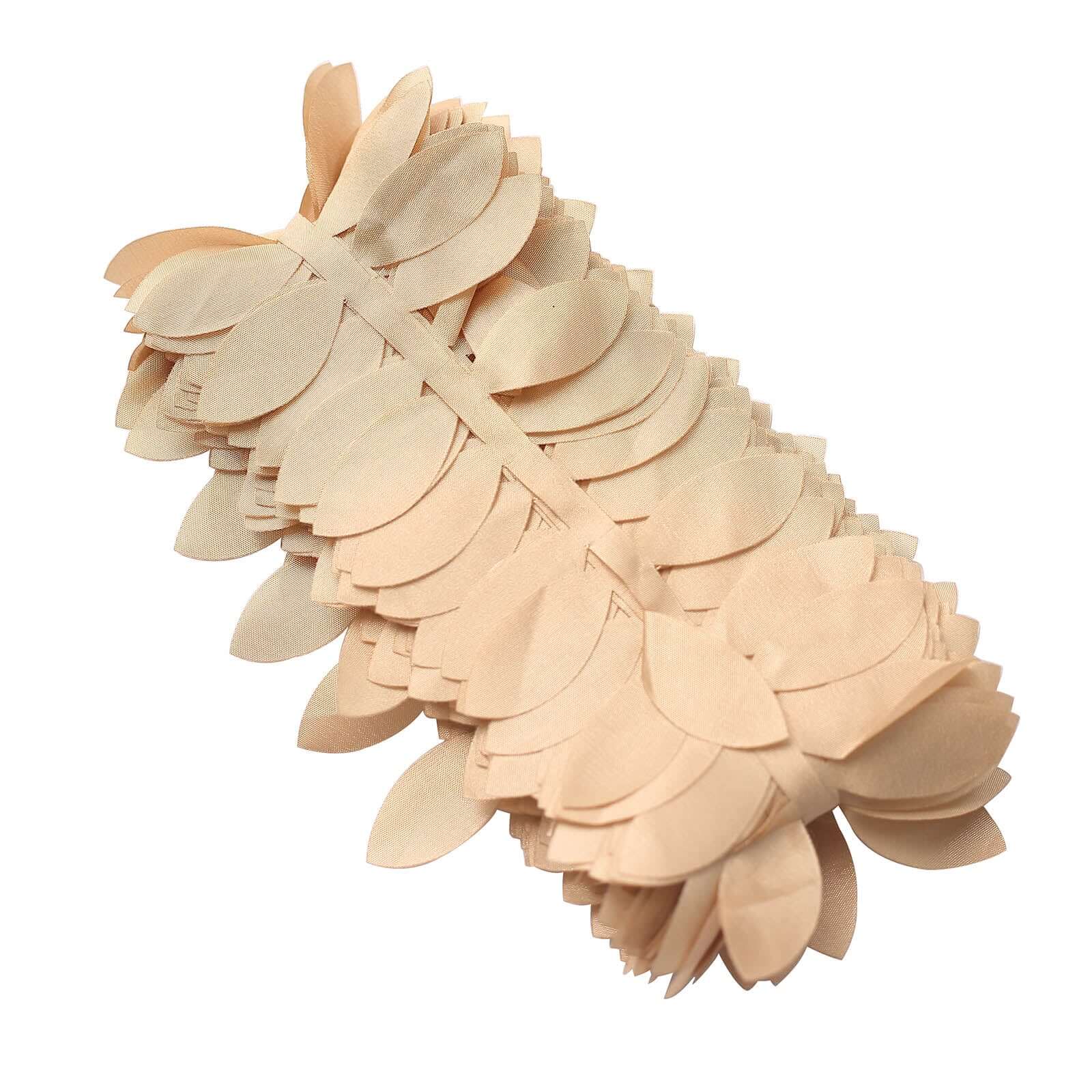 Leaf Petal Taffeta Ribbon Sash Champagne 50ft 4" - Artificial DIY Fabric Garland - Image 12