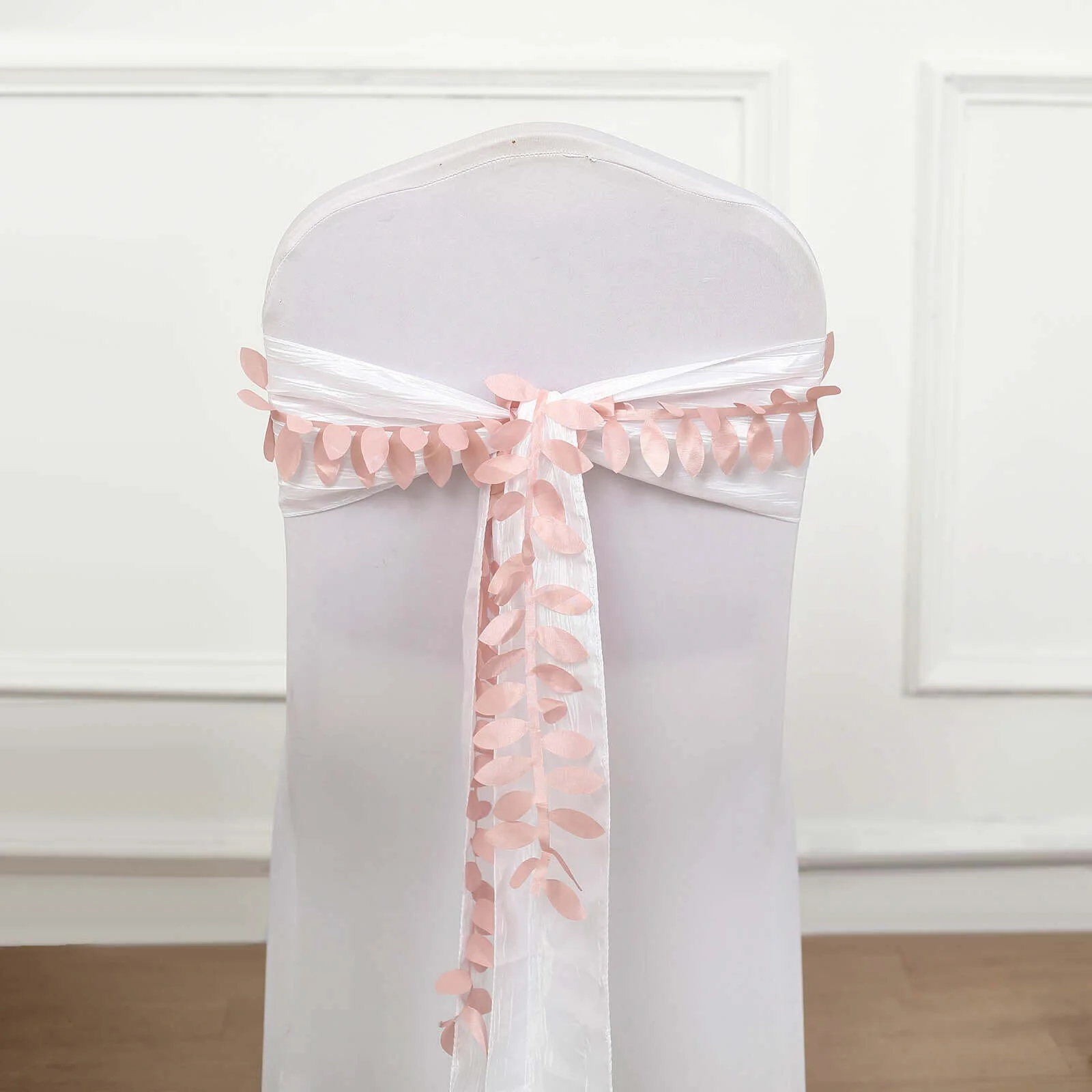 Leaf Petal Taffeta Ribbon Sash Dusty Rose 50ft 4" - Artificial DIY Fabric Garland - Image 9
