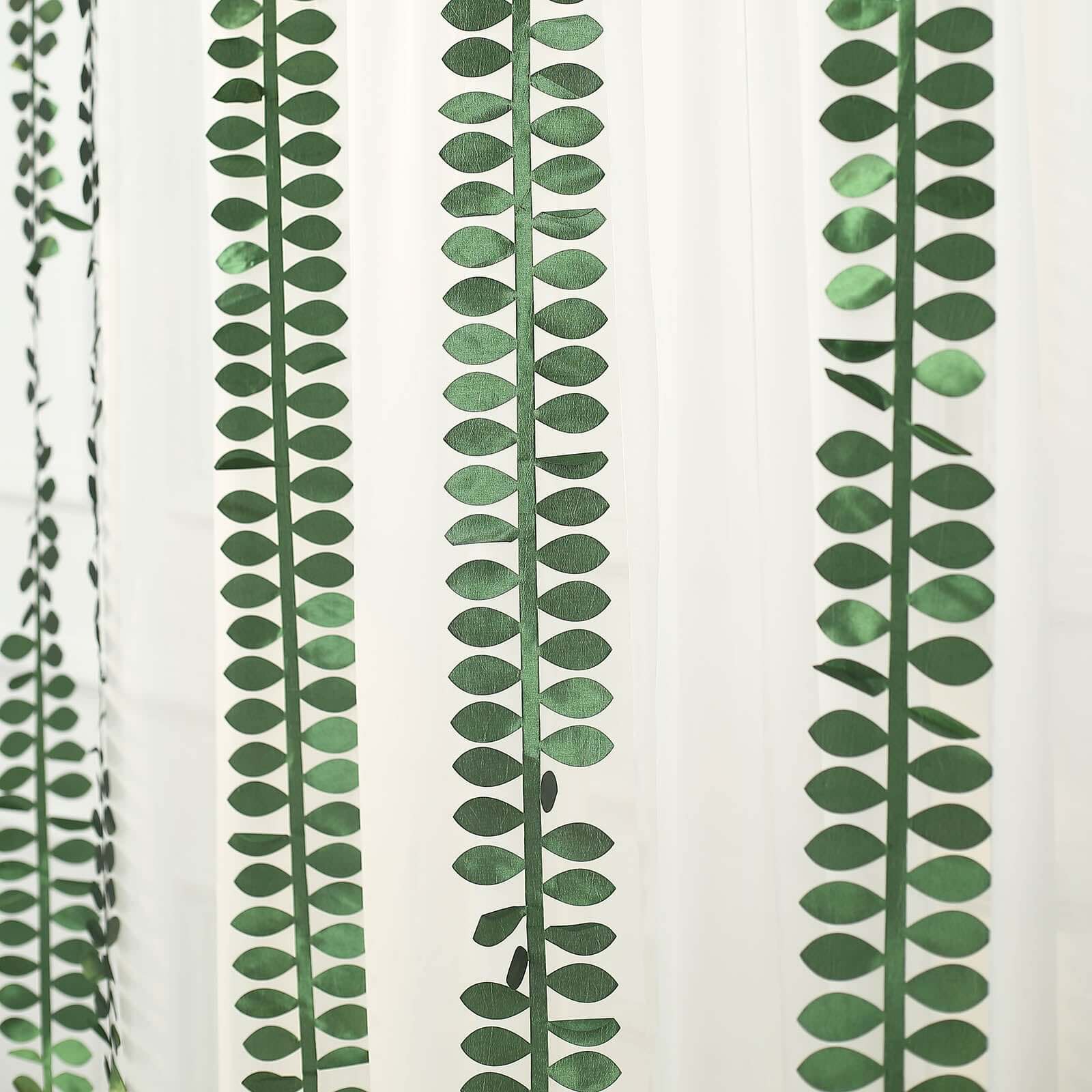 Leaf Petal Taffeta Ribbon Sash Green 50ft 4" - Artificial DIY Fabric Garland - Image 6