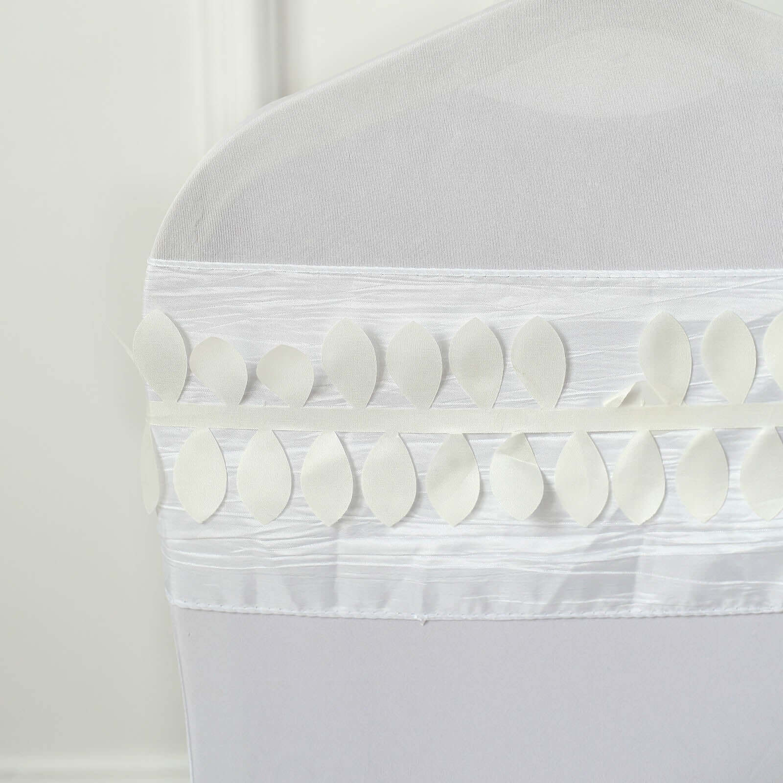 Leaf Petal Taffeta Ribbon Sash Ivory 50ft 4" - Artificial DIY Fabric Garland - Image 11