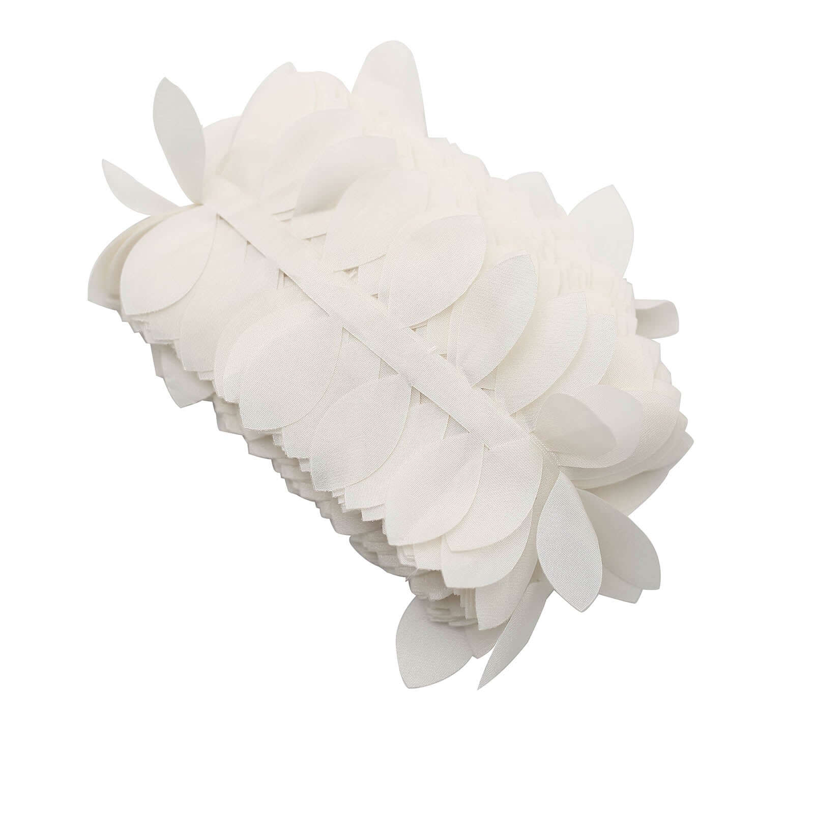 Leaf Petal Taffeta Ribbon Sash Ivory 50ft 4" - Artificial DIY Fabric Garland - Image 12