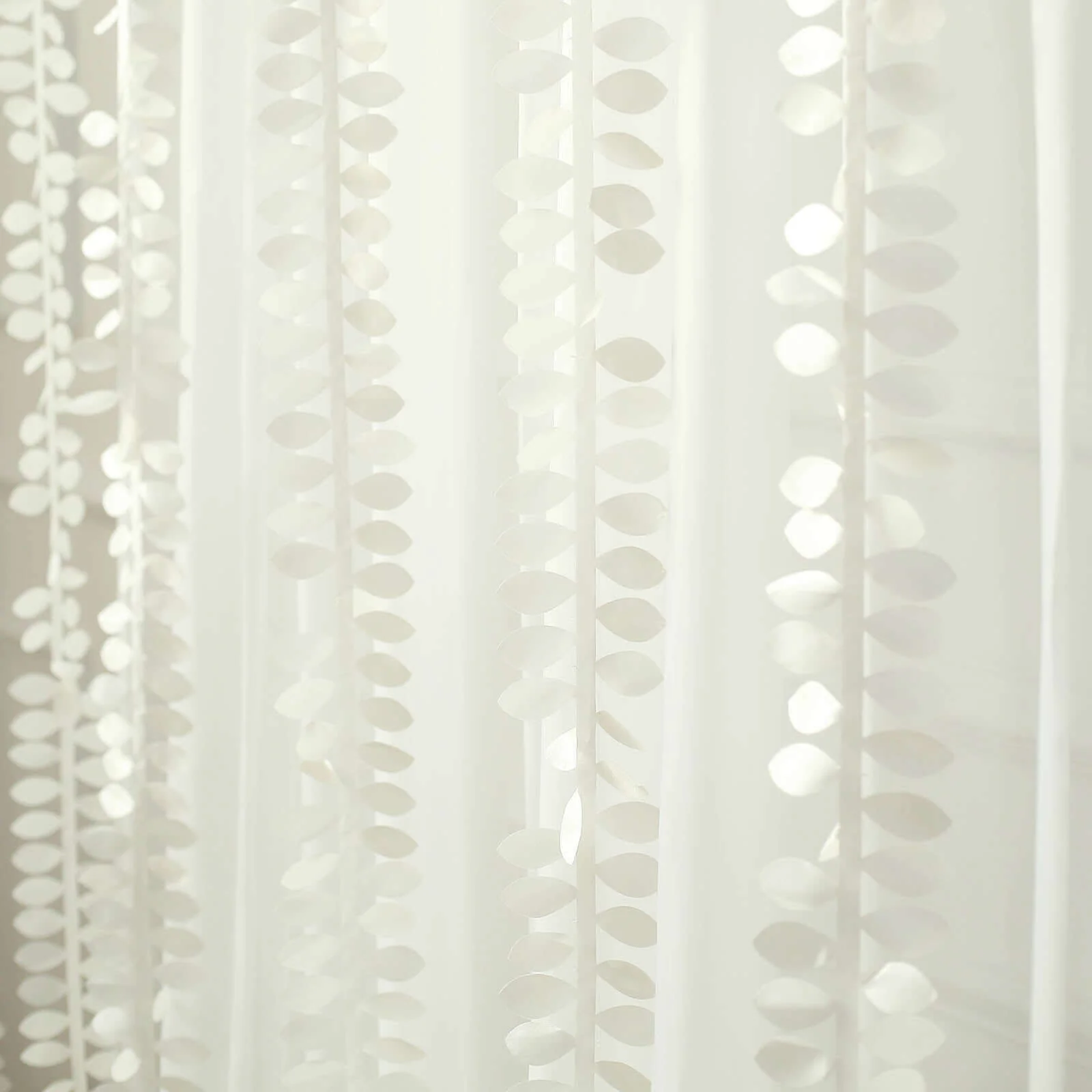 Leaf Petal Taffeta Ribbon Sash Ivory 50ft 4" - Artificial DIY Fabric Garland - Image 6