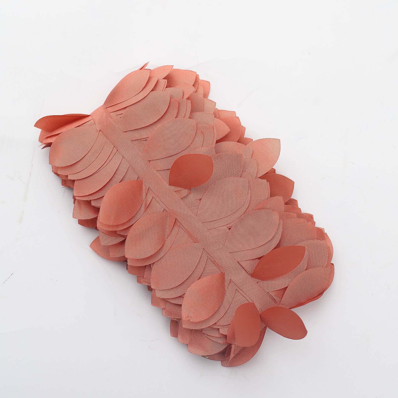 Leaf Petal Taffeta Ribbon Sash Terracotta (Rust) 50ft 4" - Artificial DIY Fabric Garland - Image 12
