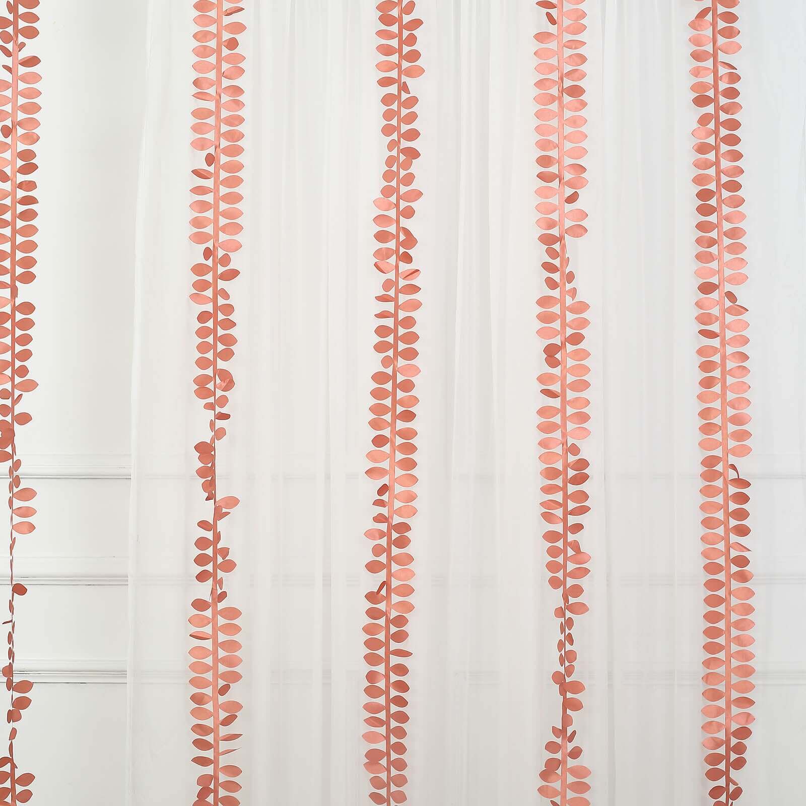 Leaf Petal Taffeta Ribbon Sash Terracotta (Rust) 50ft 4" - Artificial DIY Fabric Garland - Image 5