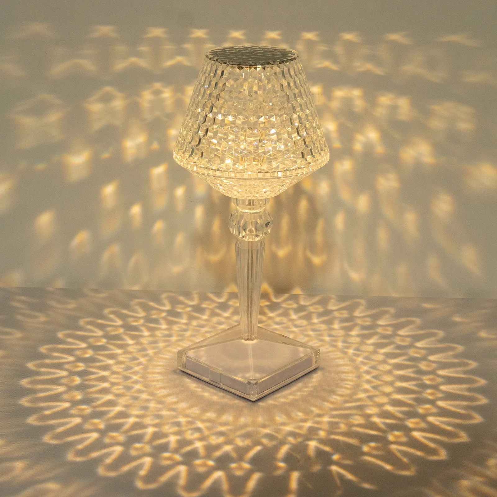 LED Acrylic Crystal Table Lamp 10" Cup Shape Design - Color Changing Cordless Rechargeable Touch Control Accent Light - Image 8