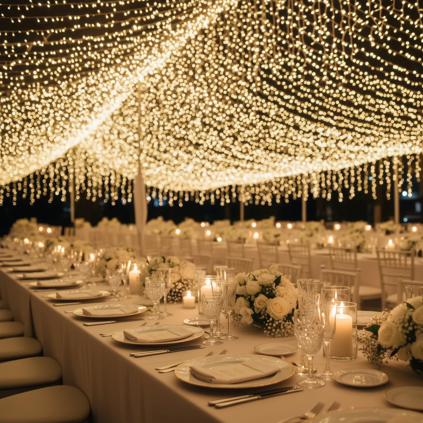 LED Curtain String Lights 10ft x 50ft – Warm White 1500 LED Plug-In Fairy Lights, 8 Modes, End-to-End Connectable, Indoor/Outdoor Use - Image 5