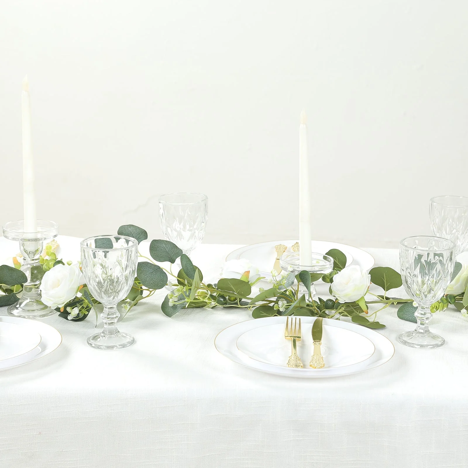 LED Greenery Garland with Artificial Eucalyptus & Peony Florals - Battery Operated Green Garland for Table & Fireplace Décor - 5.5ft - Image 6