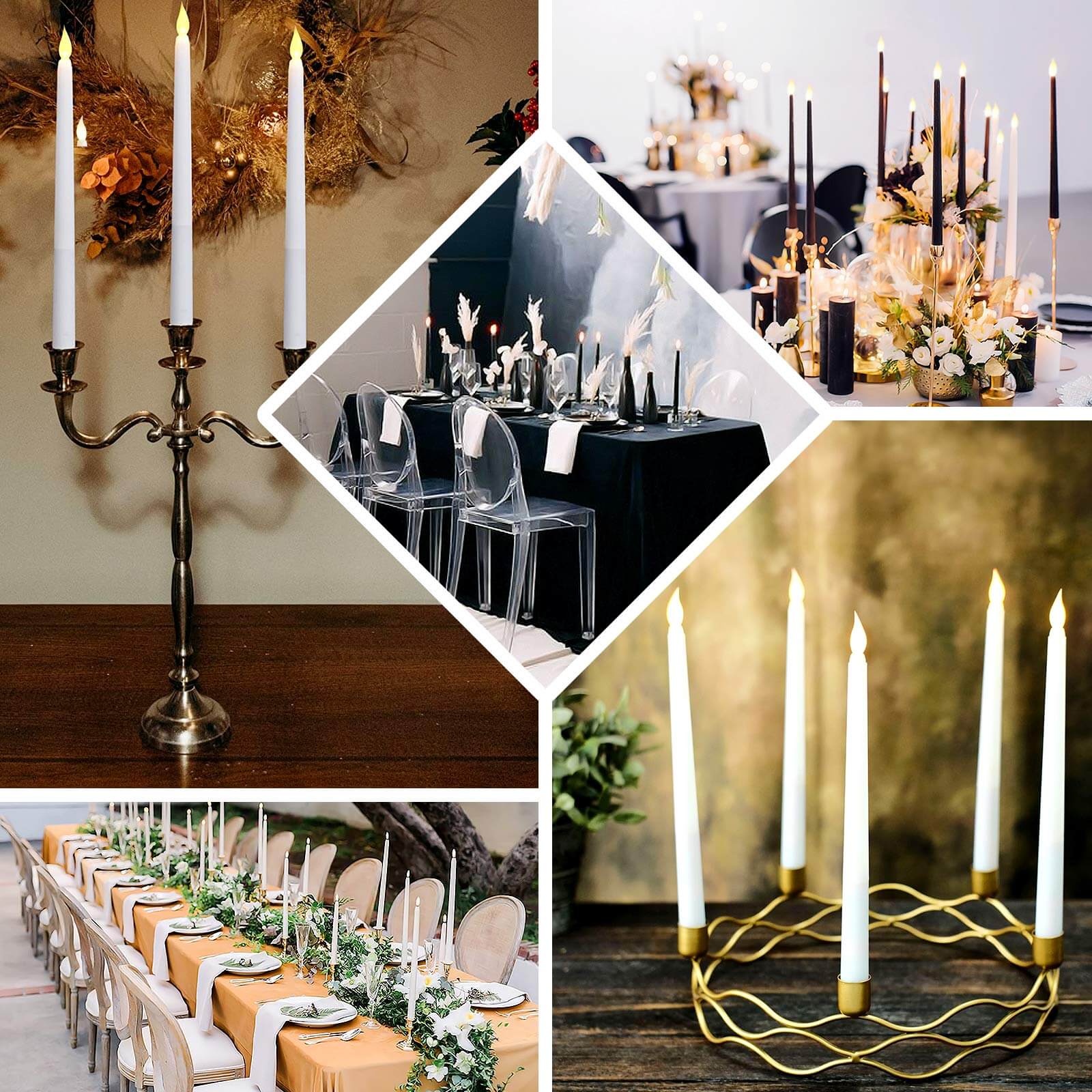 3-Pack LED Taper Candles 11" Warm Flickering Black - Flameless Decorative Lighting - Image 5