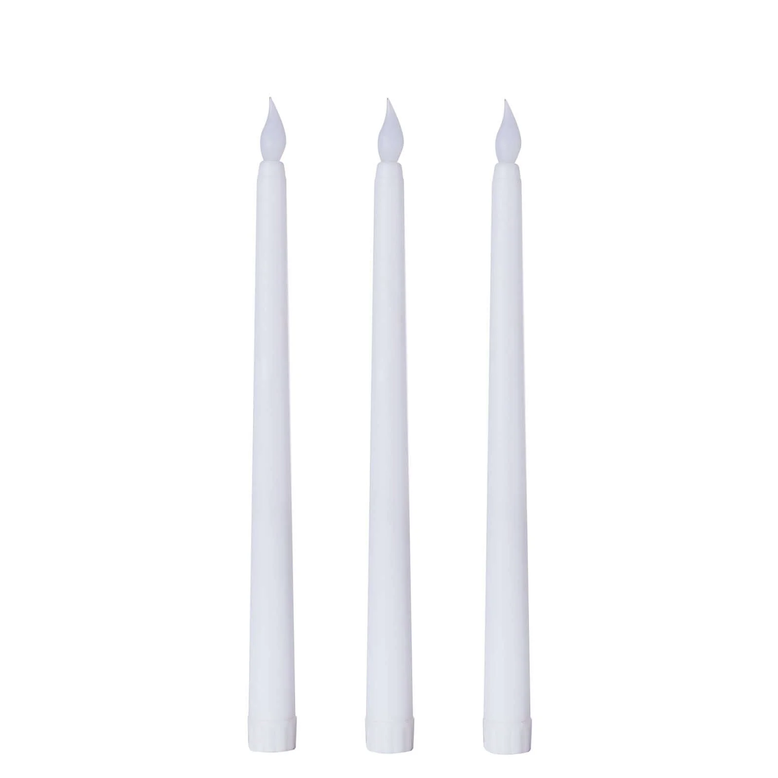 3-Pack LED Taper Candles 11" Warm Flickering White - Flameless Decorative Lighting - Image 7