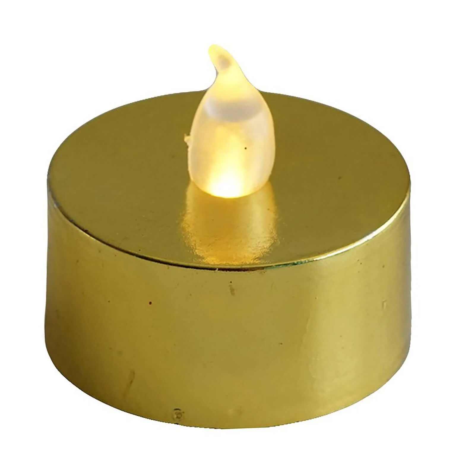 12-Pack LED Tealight Candles Metallic Gold Design - Flameless Reusable Battery Operated Lighting - Image 6