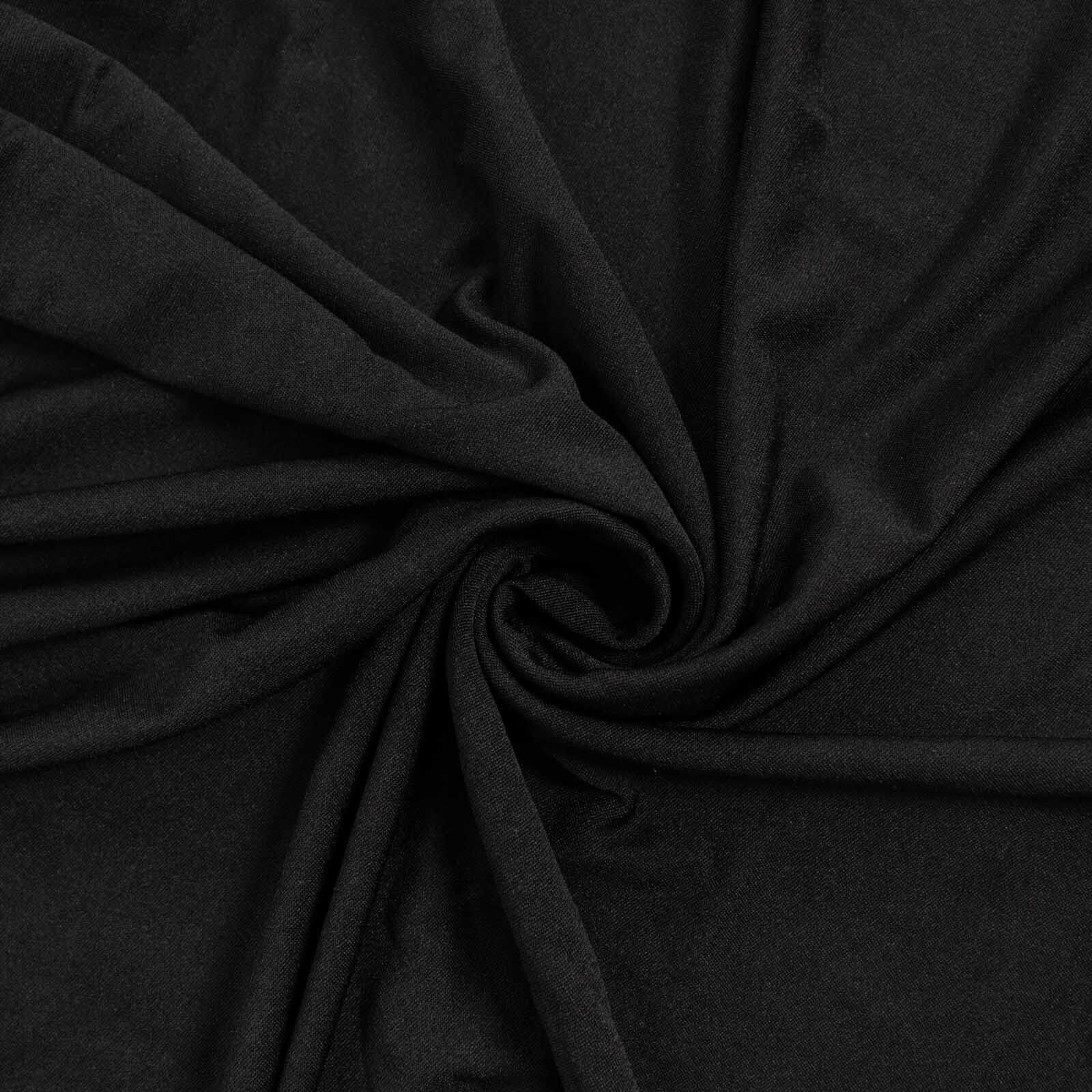 Matte Black Spandex Fitted Chiara Backdrop Stand Cover For Round Top Wedding Arch - 8ft - Image 8