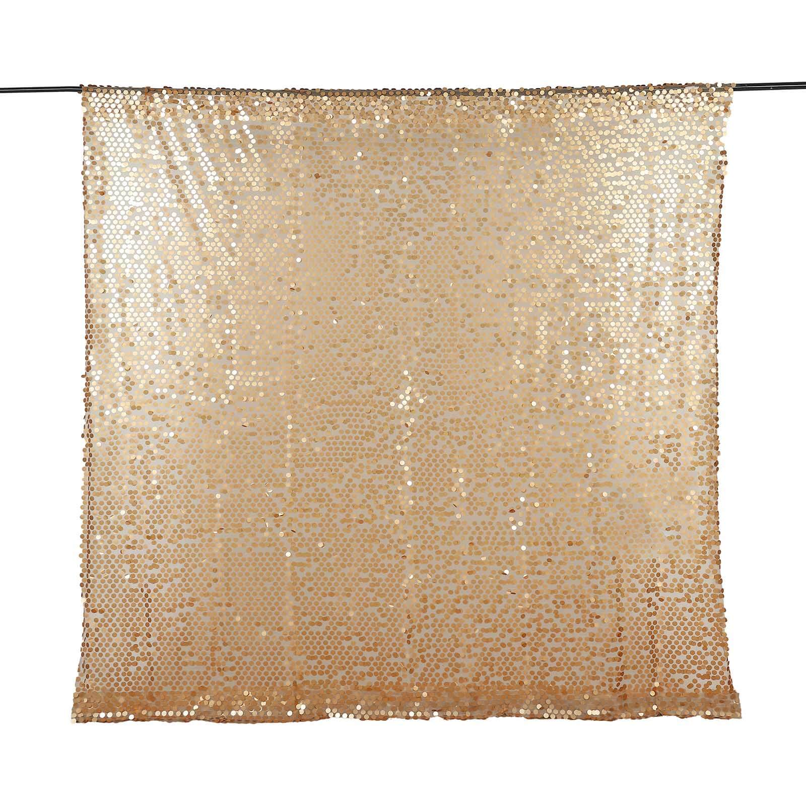 Matte Champagne Big Payette Sequin Backdrop Drape Curtain, Photo Booth Event Divider Panel - 8ftx8ft - Image 7