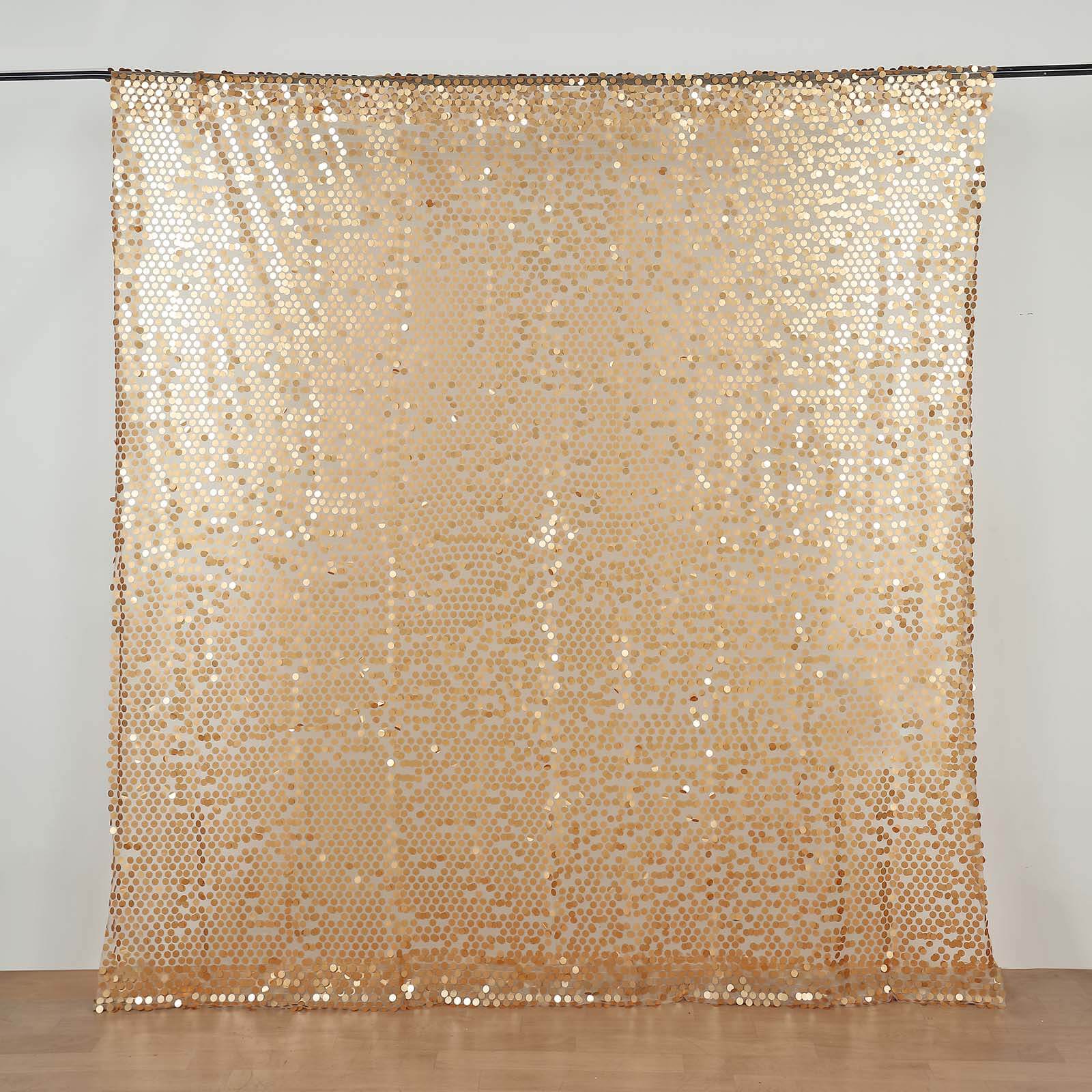 Matte Champagne Big Payette Sequin Backdrop Drape Curtain, Photo Booth Event Divider Panel - 8ftx8ft - Image 8