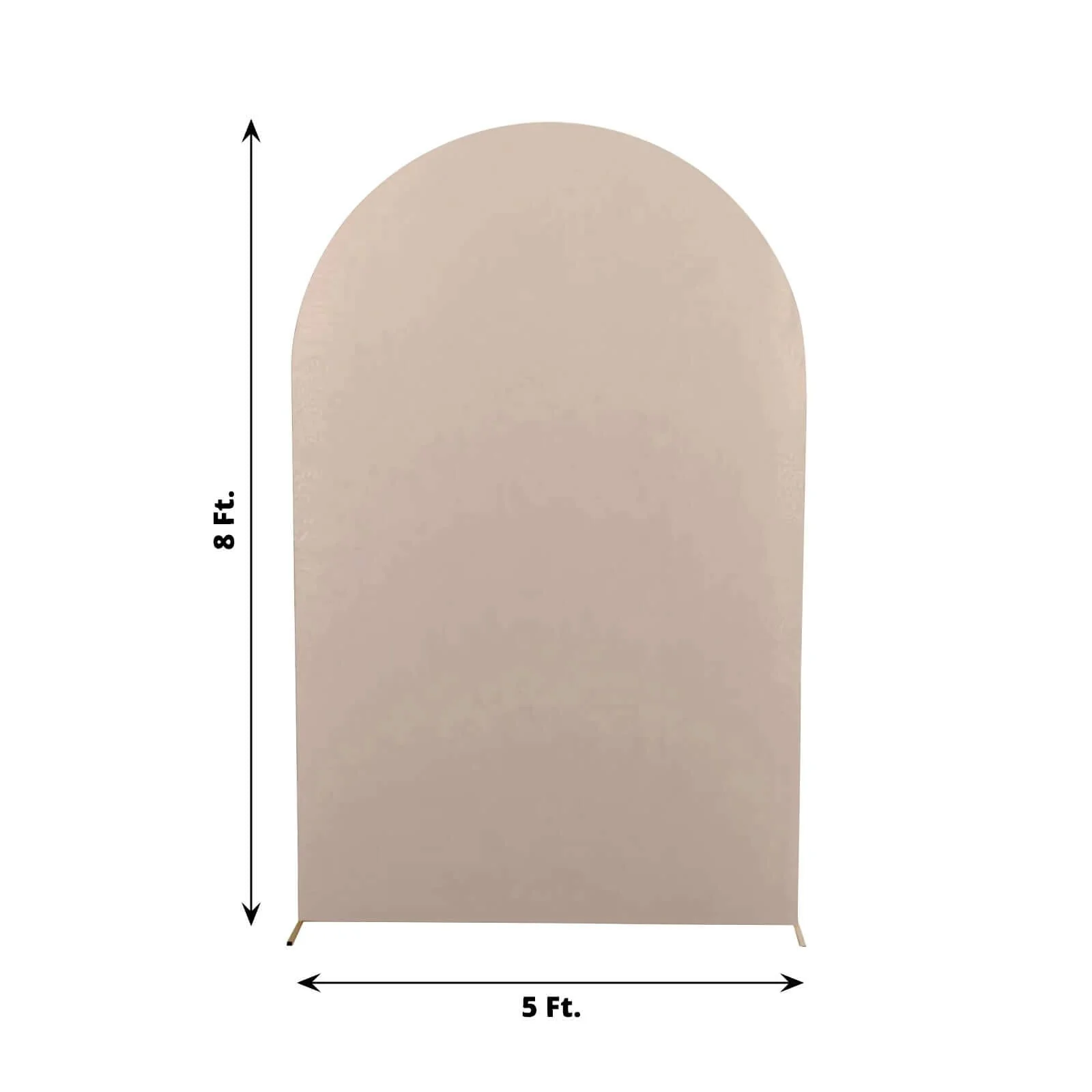 Matte Nude Spandex Fitted Chiara Backdrop Stand Cover For Round Top Wedding Arch - 8ft - Image 2