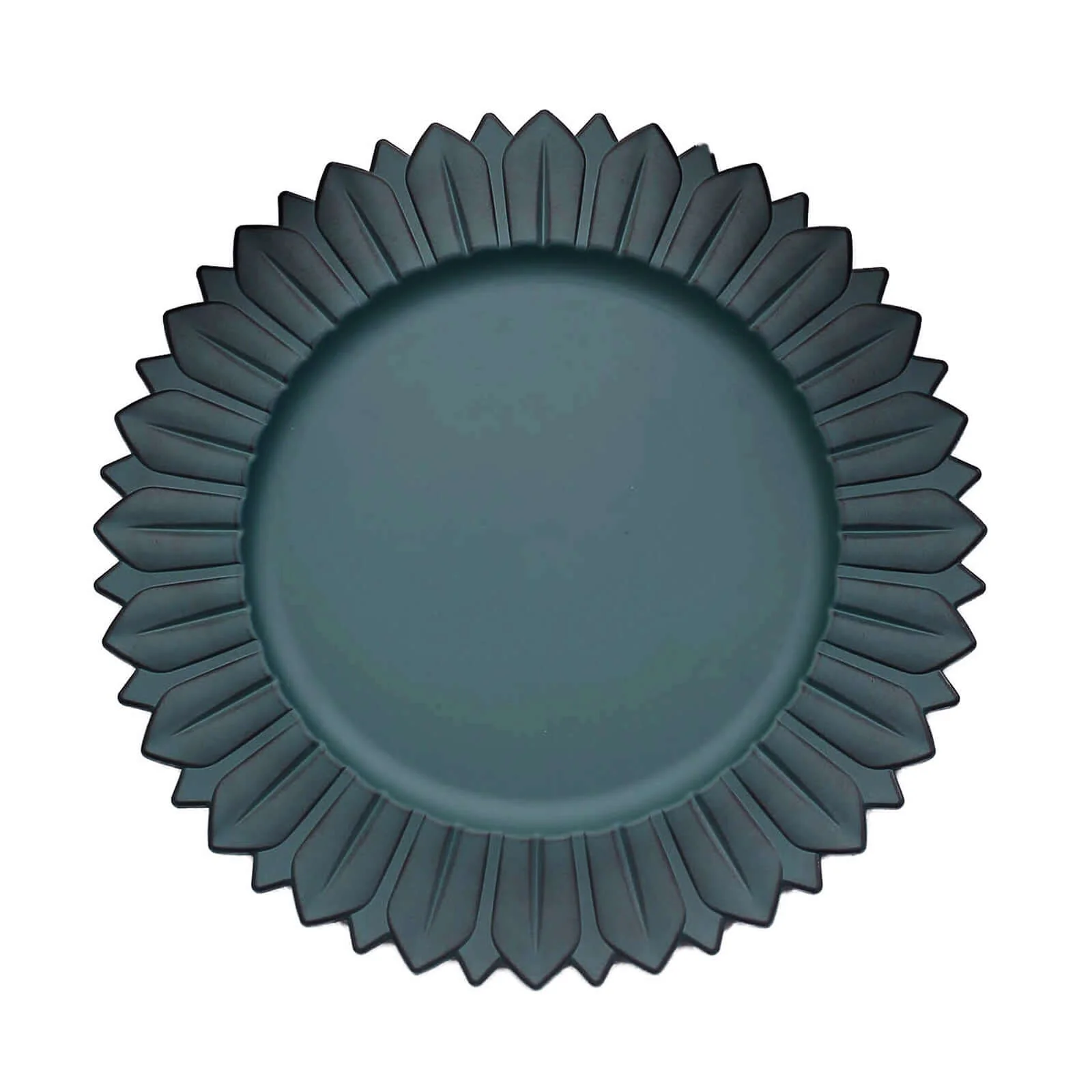6-Pack Plastic Charger Plates 13" Round Teal with Sunflower Rim - Matte Finish Disposable Dinner Charger Tableware - Image 6