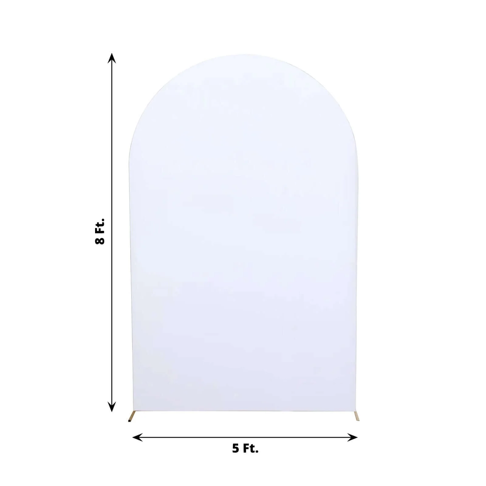 Matte White Spandex Fitted Chiara Backdrop Stand Cover For Round Top Wedding Arch - 8ft - Image 3