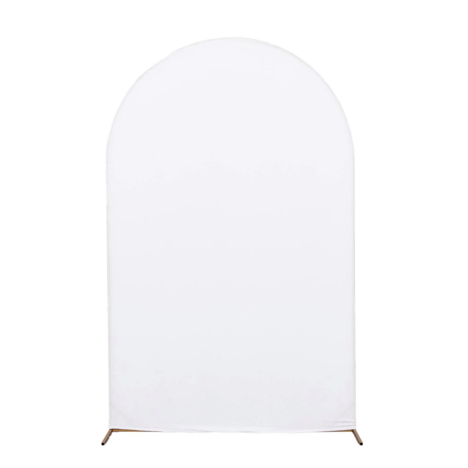 Matte White Spandex Fitted Chiara Backdrop Stand Cover For Round Top Wedding Arch - 8ft - Image 8
