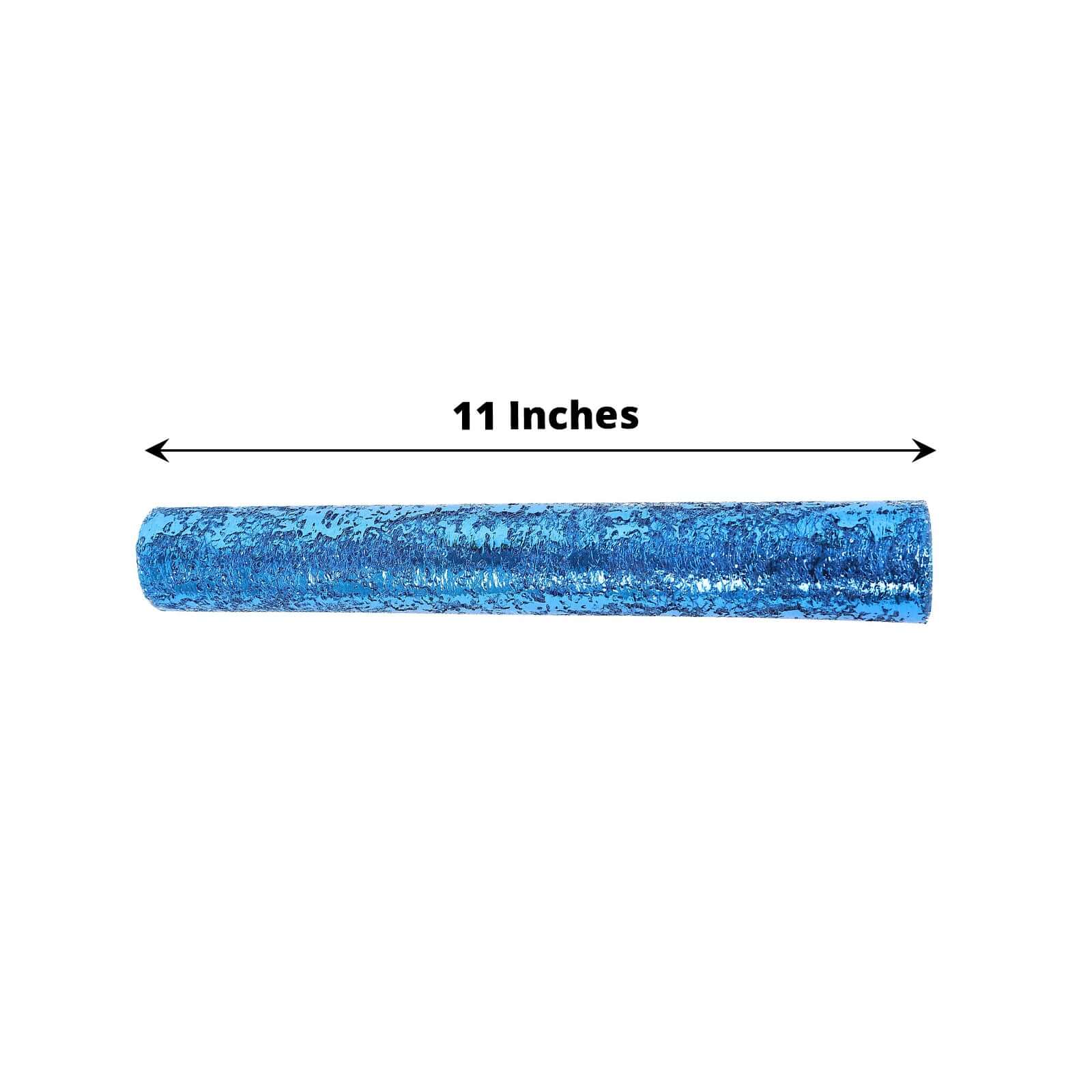 Mesh Polyester Table Runner Roll 108" Metallic Royal Blue Distressed Foil Printing - Disposable Table Decor - Image 3