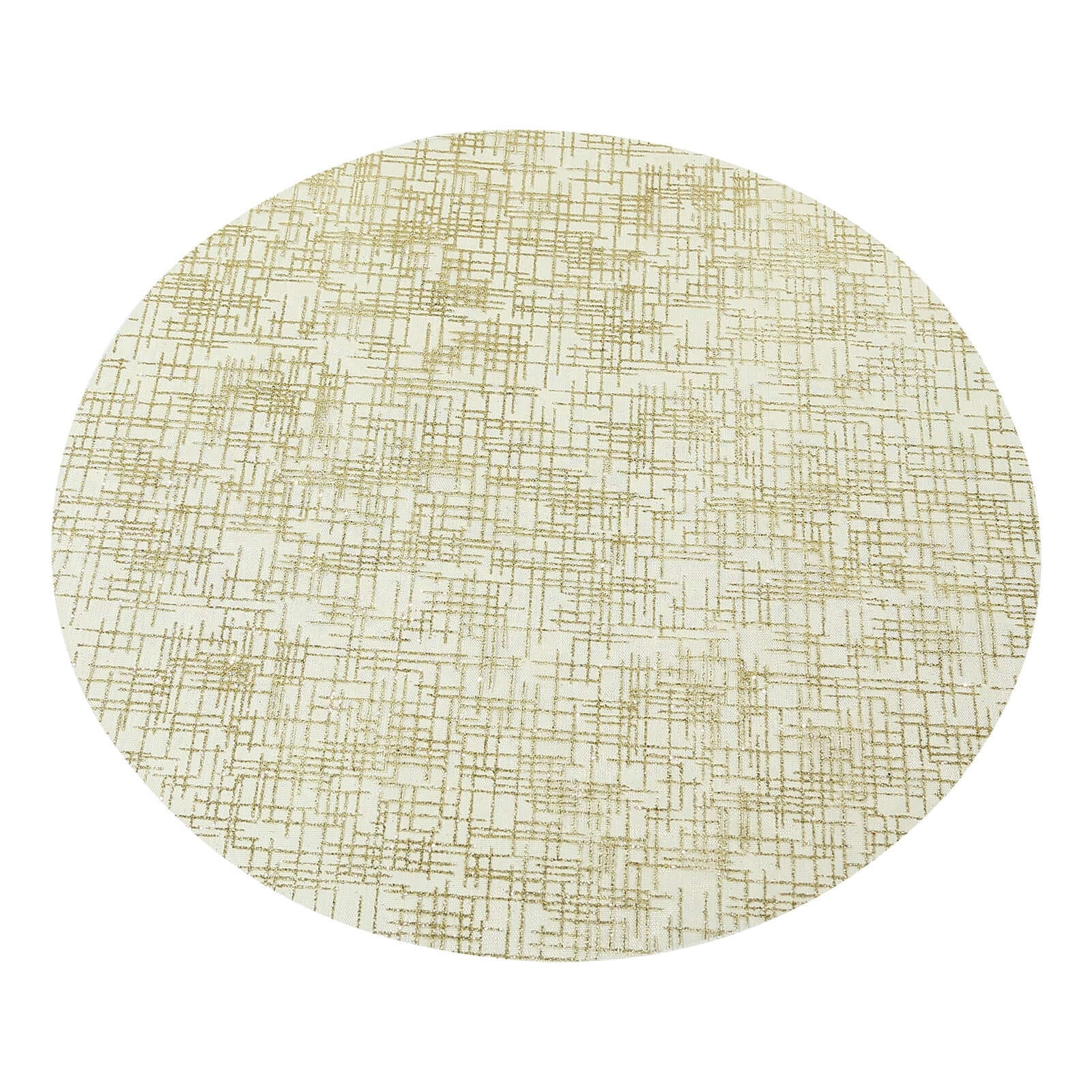 50-Pack Mesh Table Placemats 13" Round Glitter Design Metallic Gold - Polyester Disposable Dining Mats - Image 6