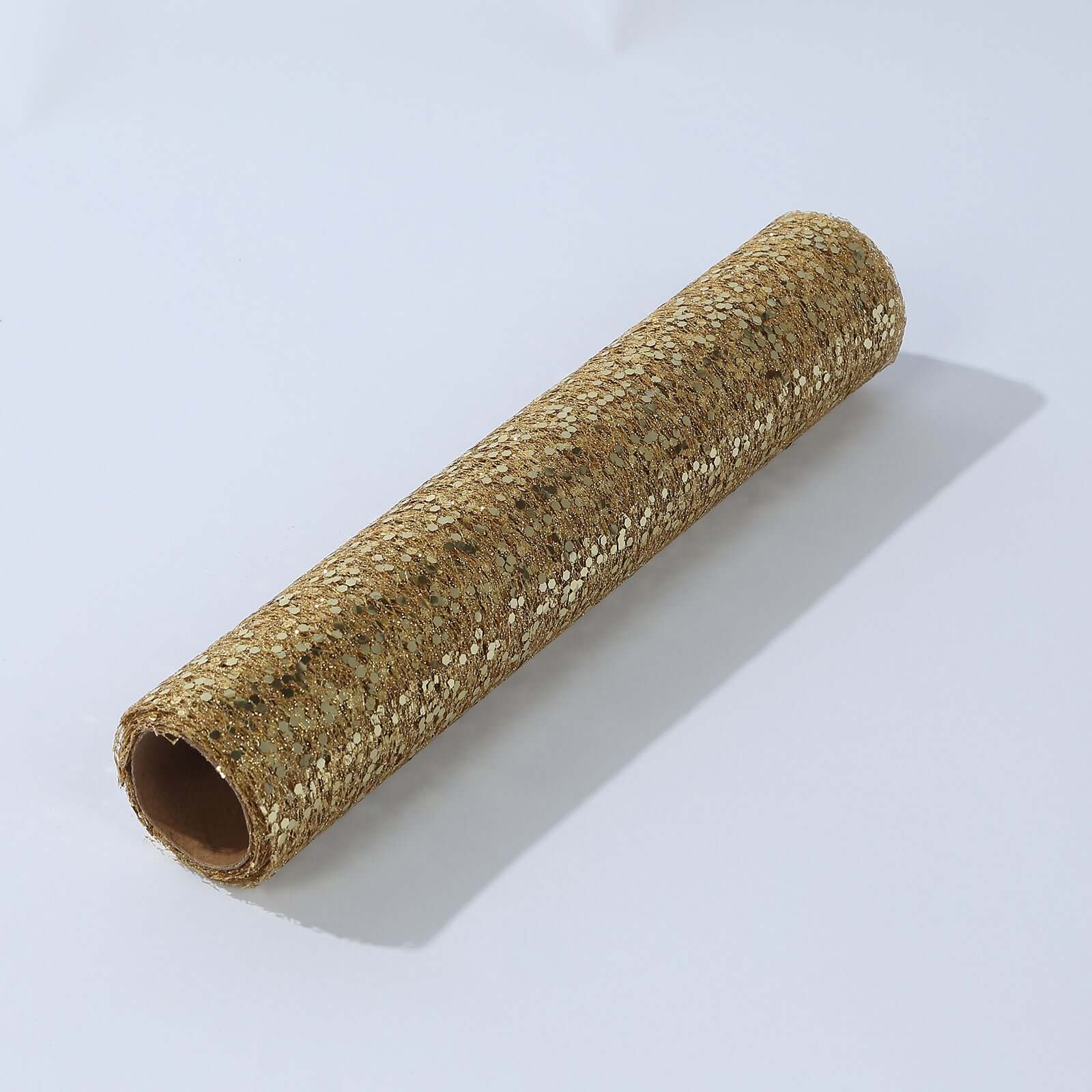 Mesh Table Runner 11"x108" Metallic Gold with Glitter Design – Shimmering Disposable Table Decor for Upscale Celebrations - Image 7