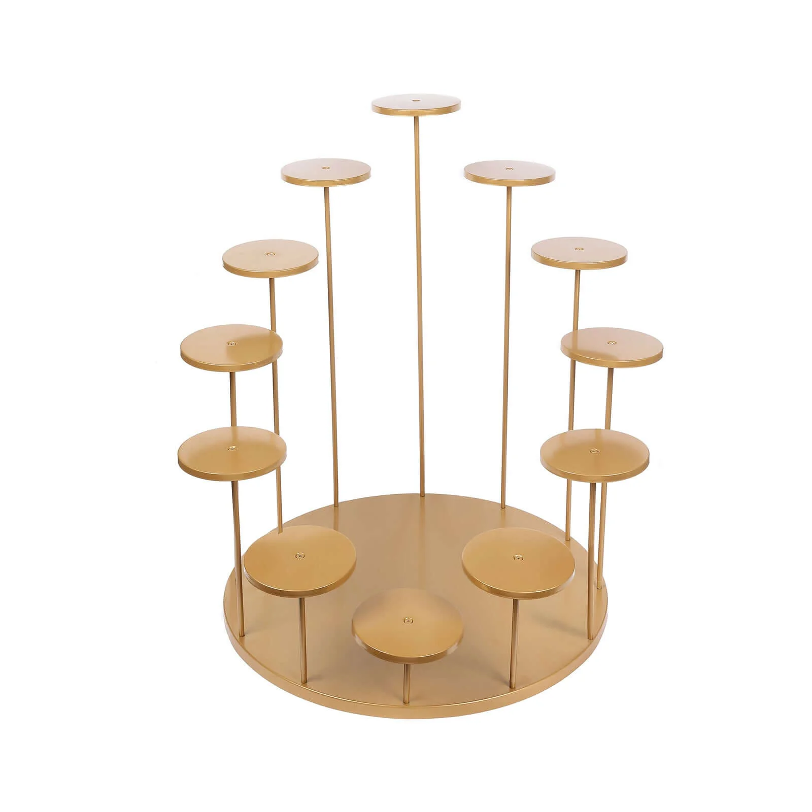 Metal Cake Stand with 12-Arm Tiered Cupcake Holders 29" Gold - Majestic Layered Dessert Display Centerpiece Tower for Upscale Weddings Gala Events & Celebrations - Image 7