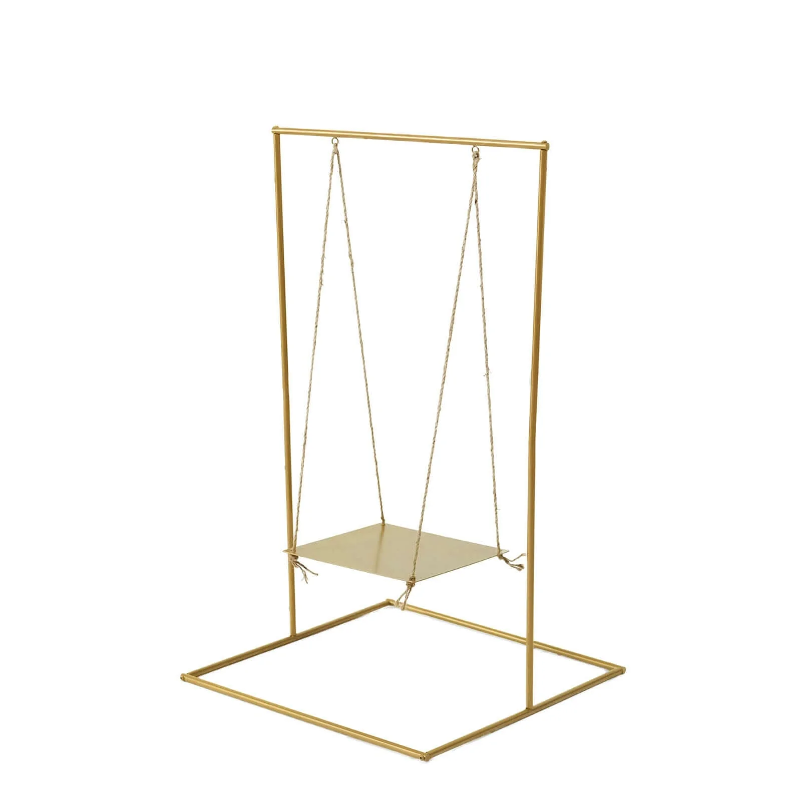 Metal Cake Swing Stand with Jute Rope 3ft Gold - Modern Hanging Dessert Display Centerpiece for Weddings Bridal Showers & Birthdays - Image 5